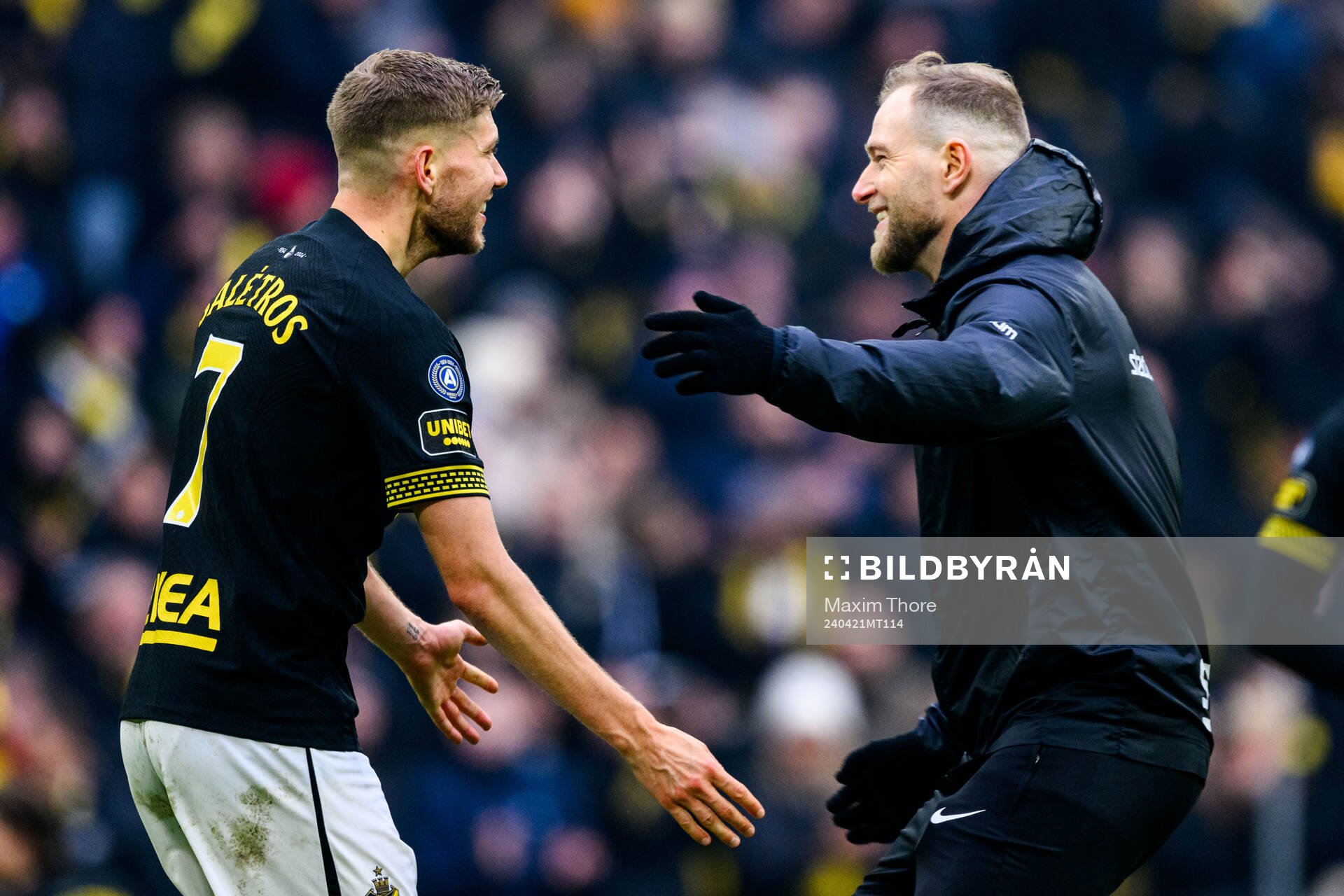 AIKs Anton Salétros och John Guidetti jublar