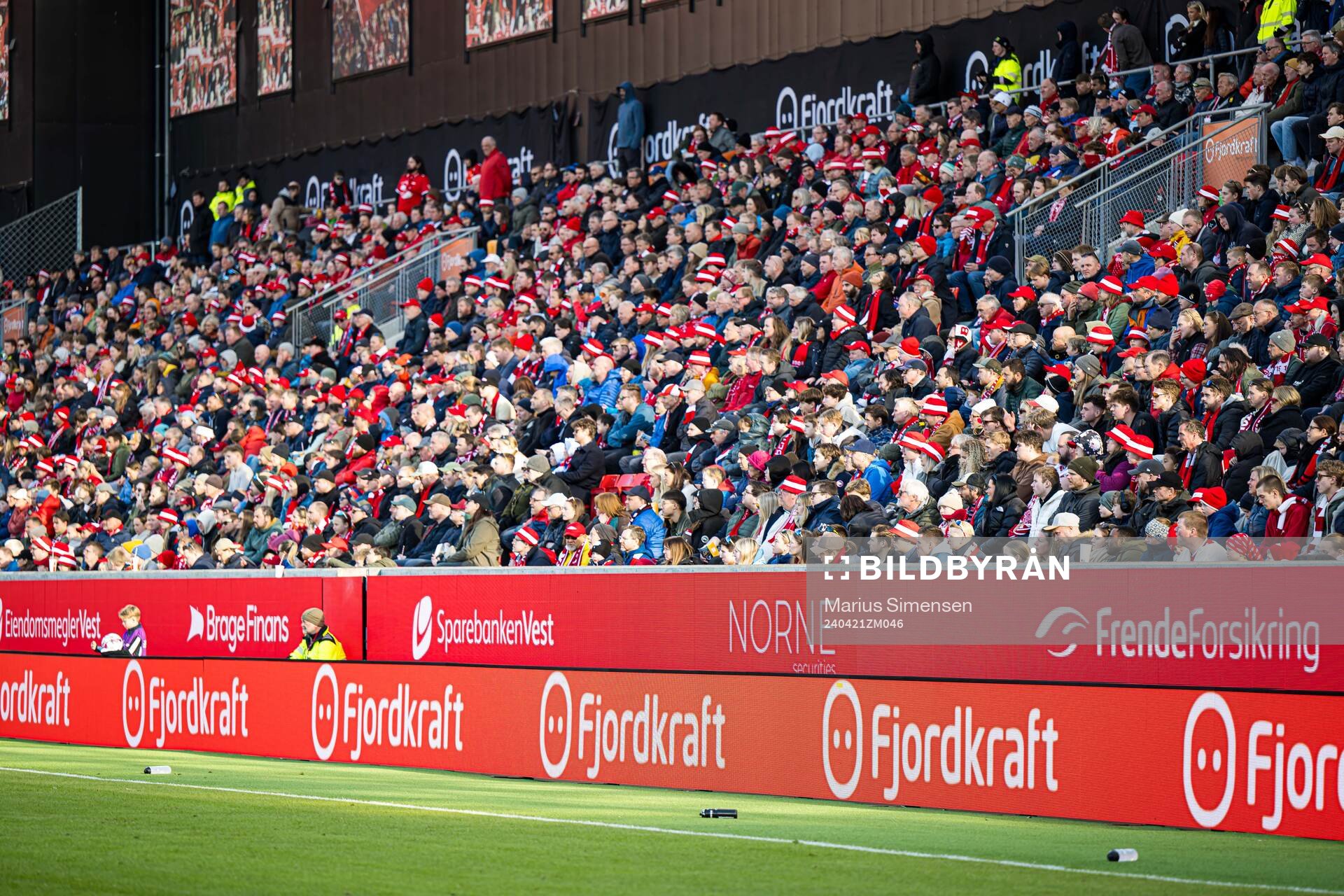 Spectators in the stands at Brann Stadion