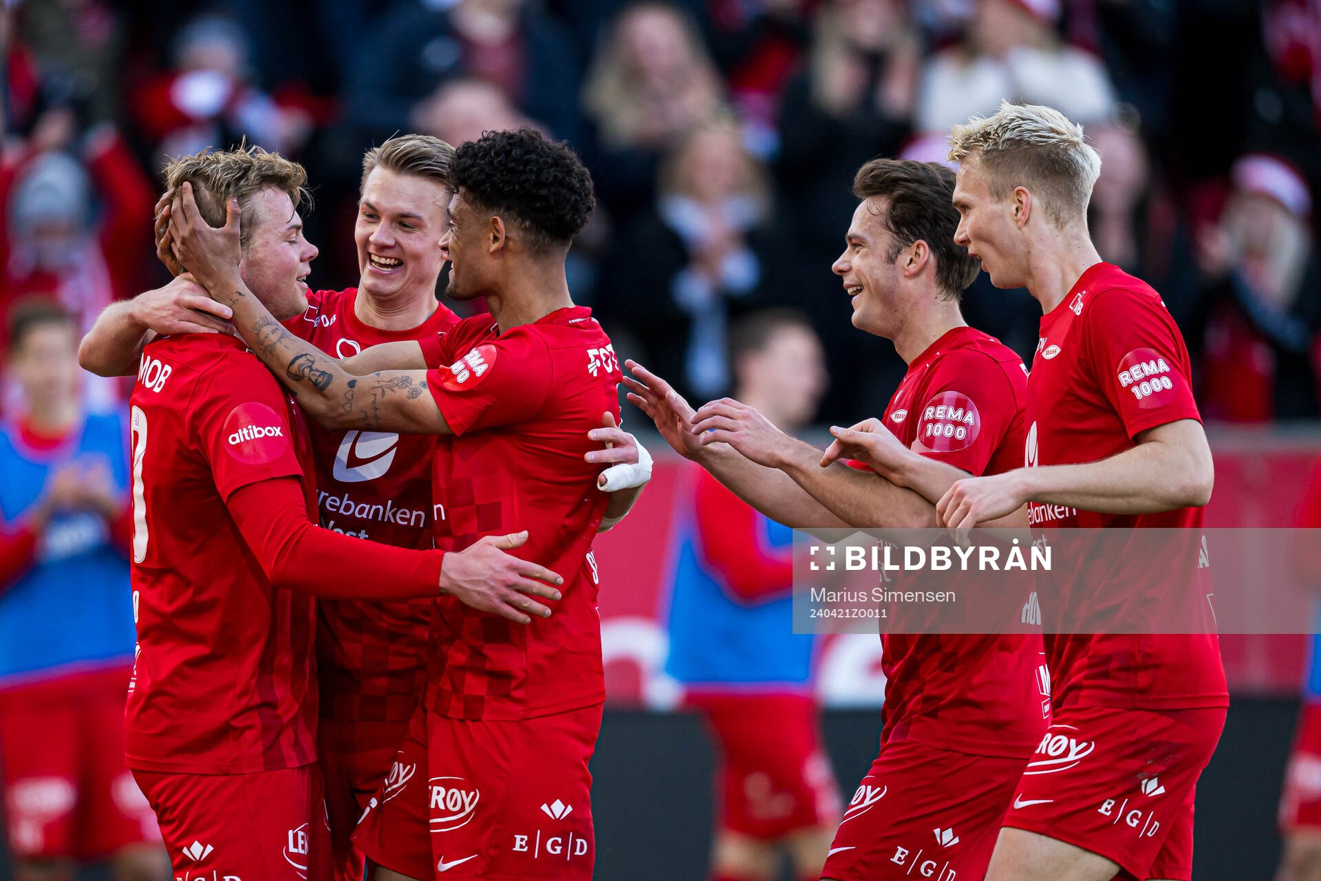 Aune Heggebø of Brann celebrates