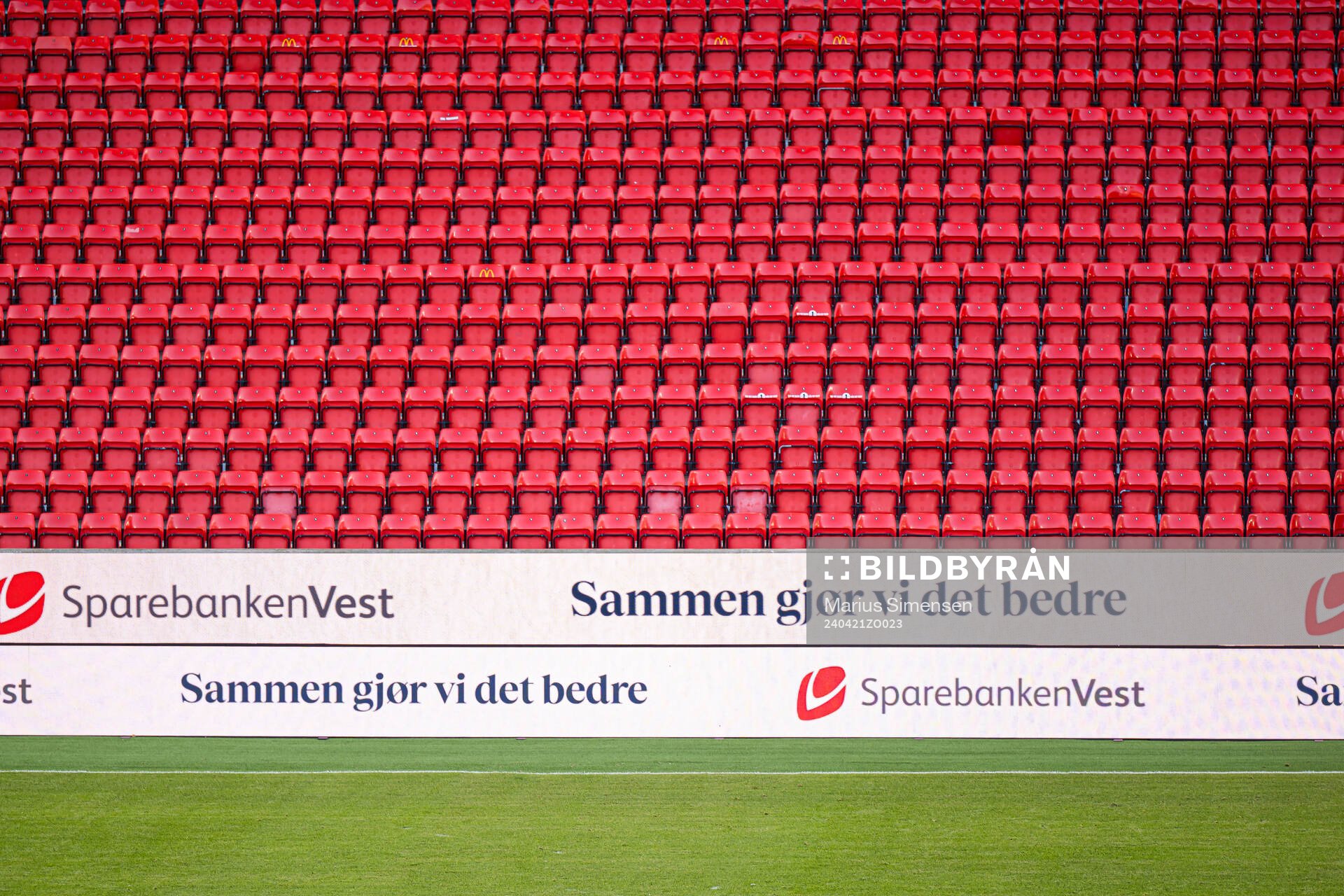 Brann Stadion after the Eliteserien match between Brann and Odd on April 21, 2024 in Bergen. 