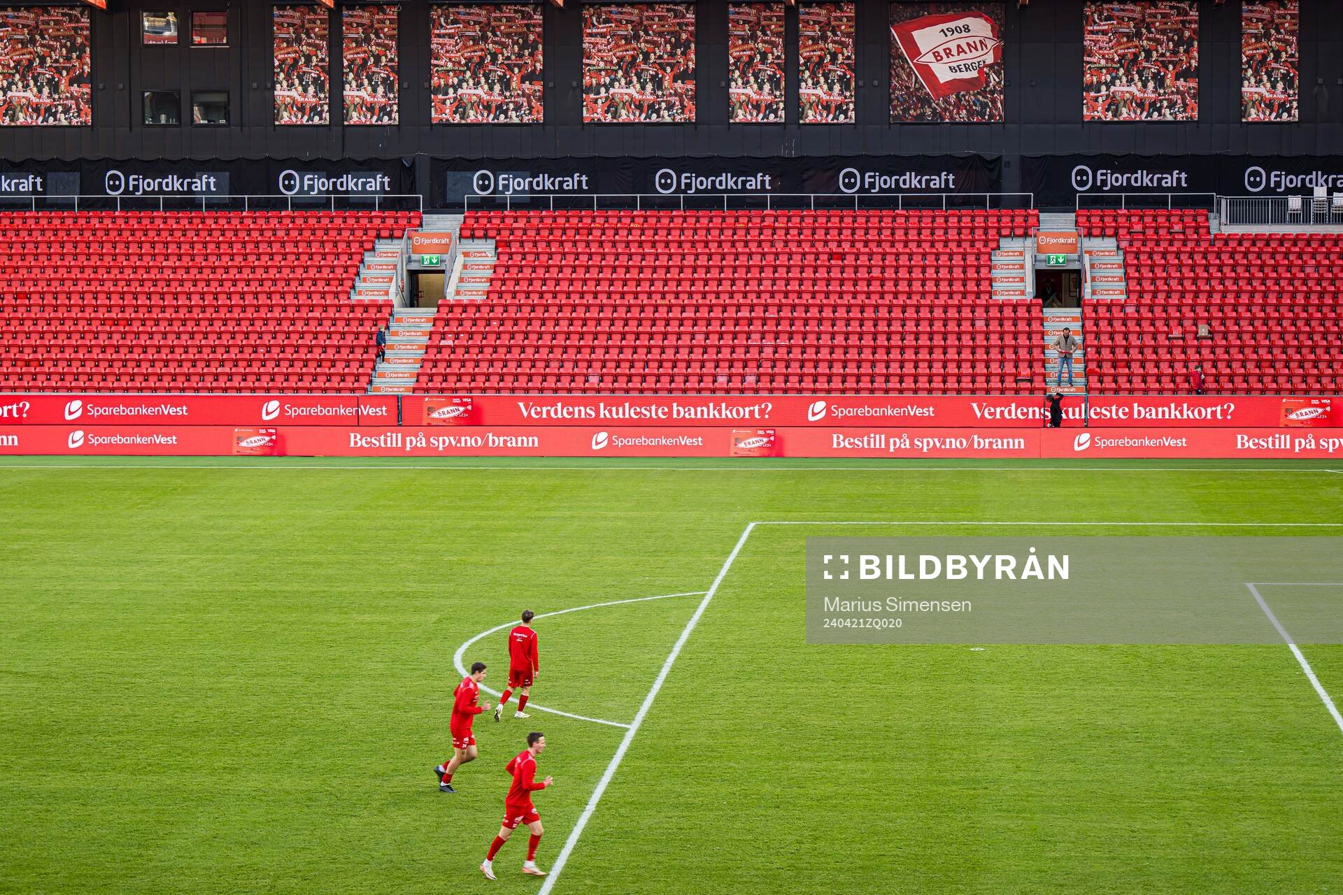 Brann Stadion after the Eliteserien match between Brann and Odd on April 21, 2024 in Bergen. 