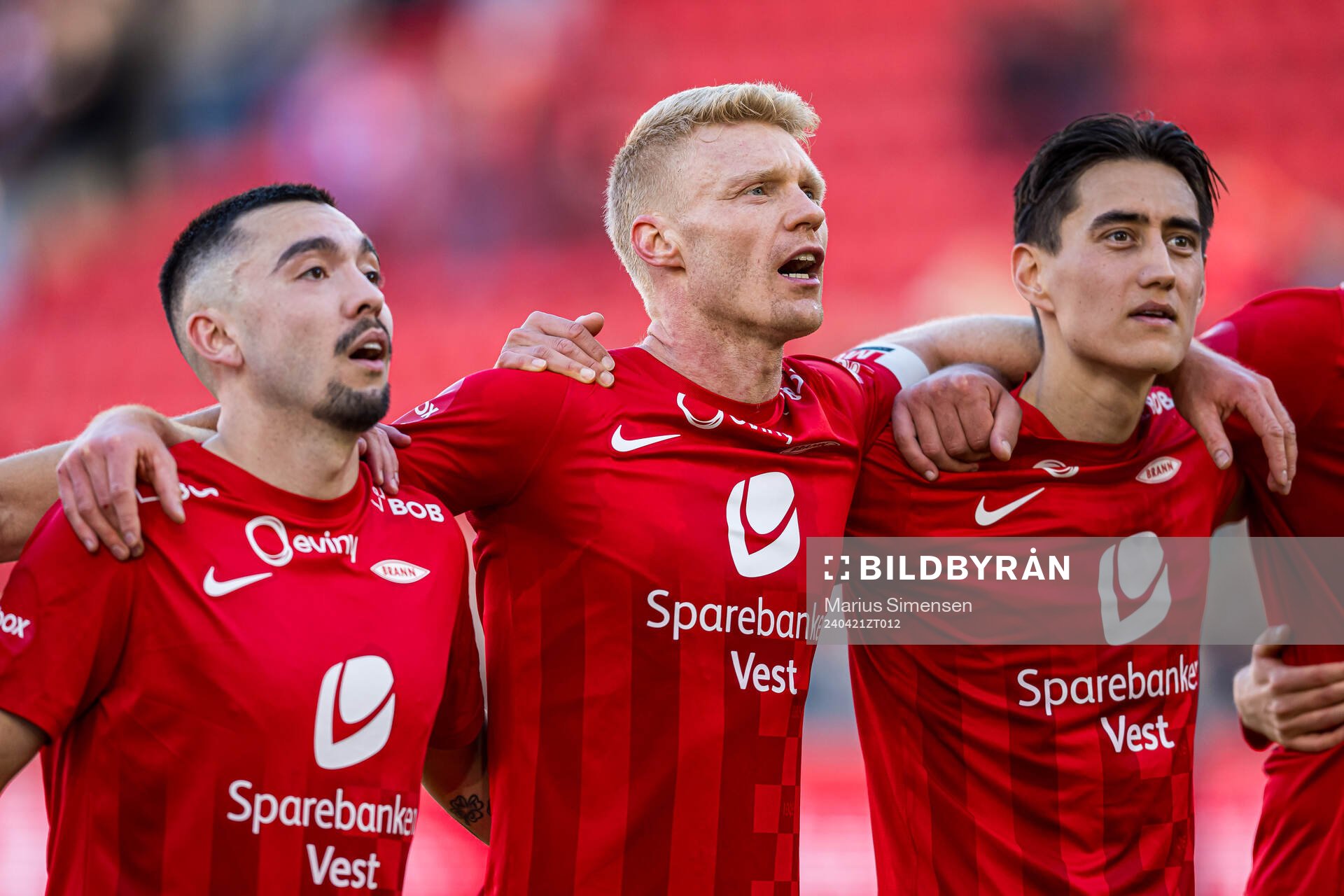 Niklas Castro, Sivert Heltne Nilsen and Svenn Crone of Brann