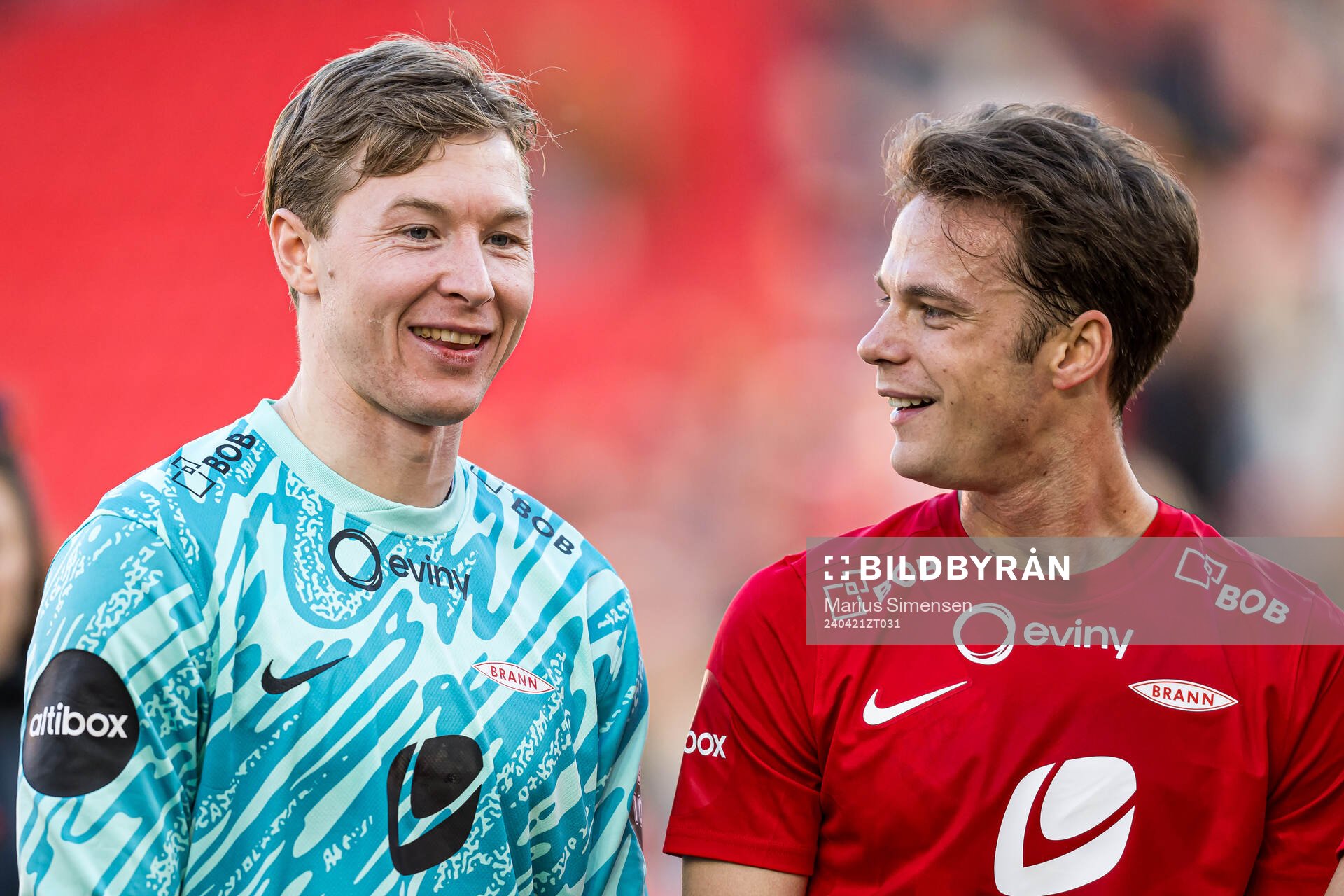 Mathias Dyngeland and Felix Horn Myhre of Brann