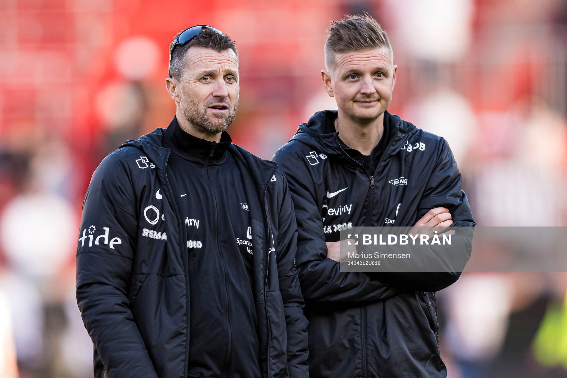 Eirik Horneland, head coach of Brann, and Erik Huseklepp,