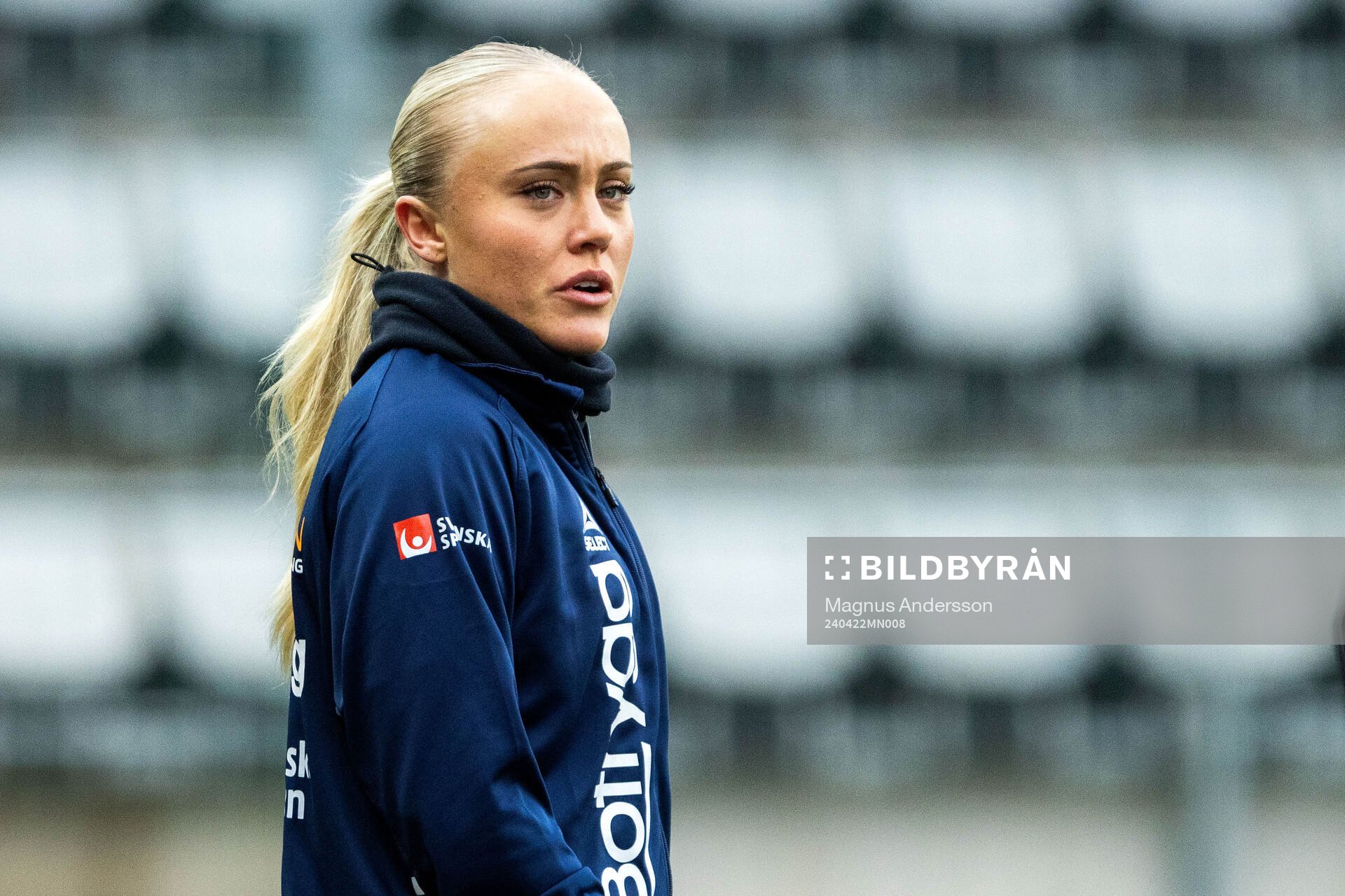 Linköpings Alva Selerud på uppvärmningen