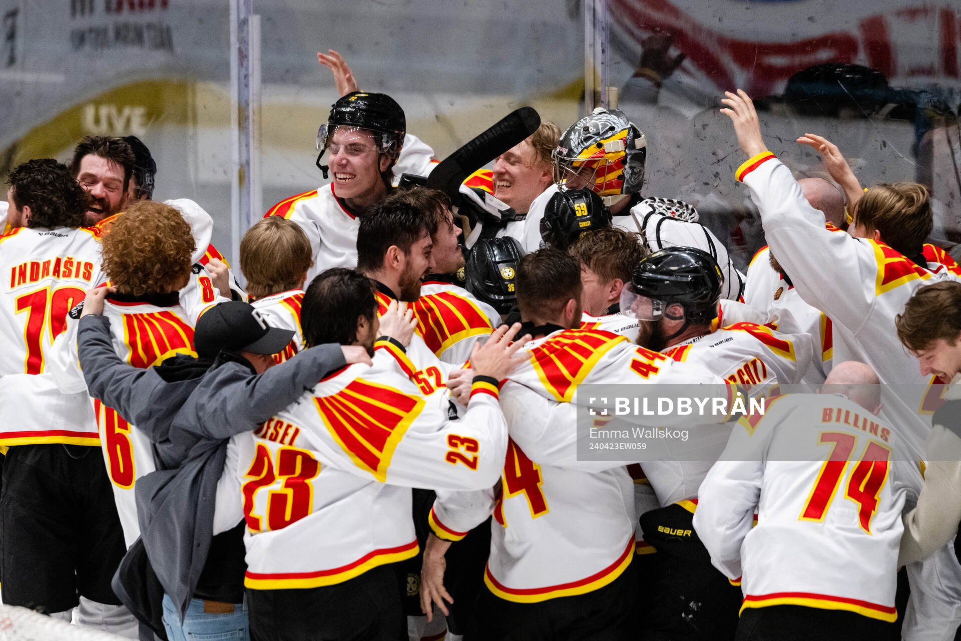 Brynäs spelare jublar