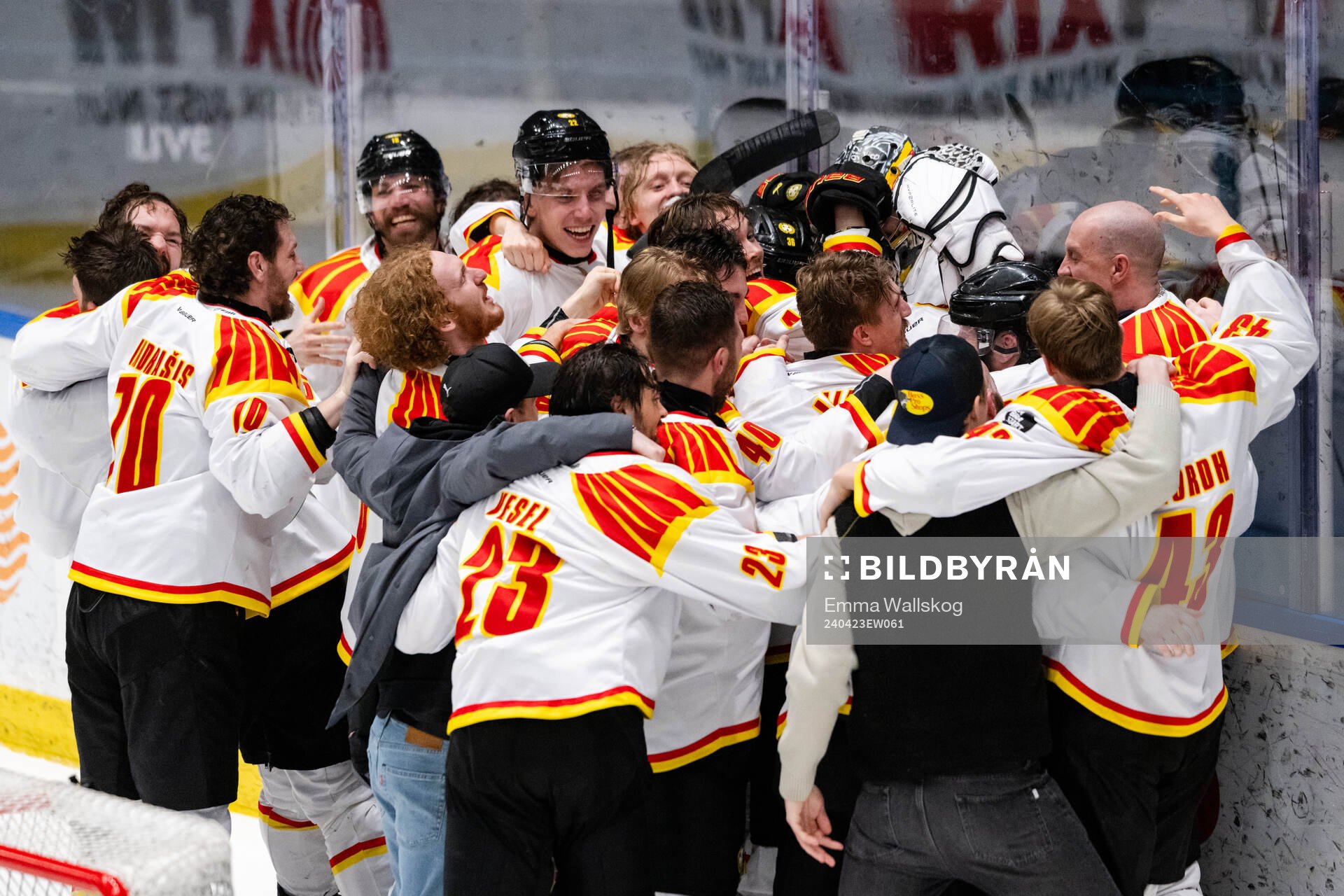 Brynäs spelare jublar