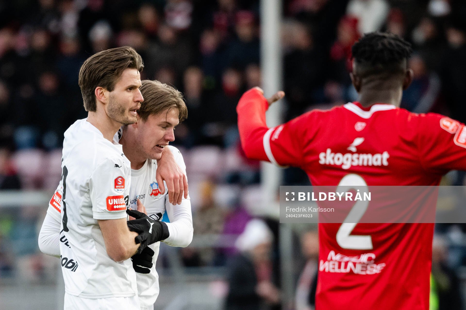 Helsingborgs Wilhelm Loeper och Taylor Silverholt jublar