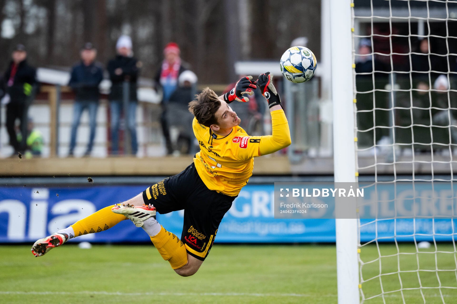Degerfors målvakt Wille Jakobsson vid Helsingborgs 1-1 mål