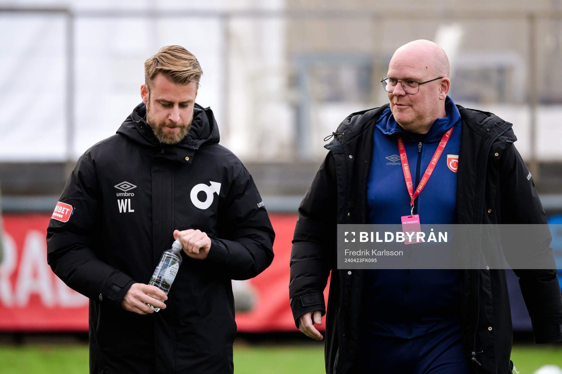 Degerfors Tränare William Lundin och sportchef Patrik