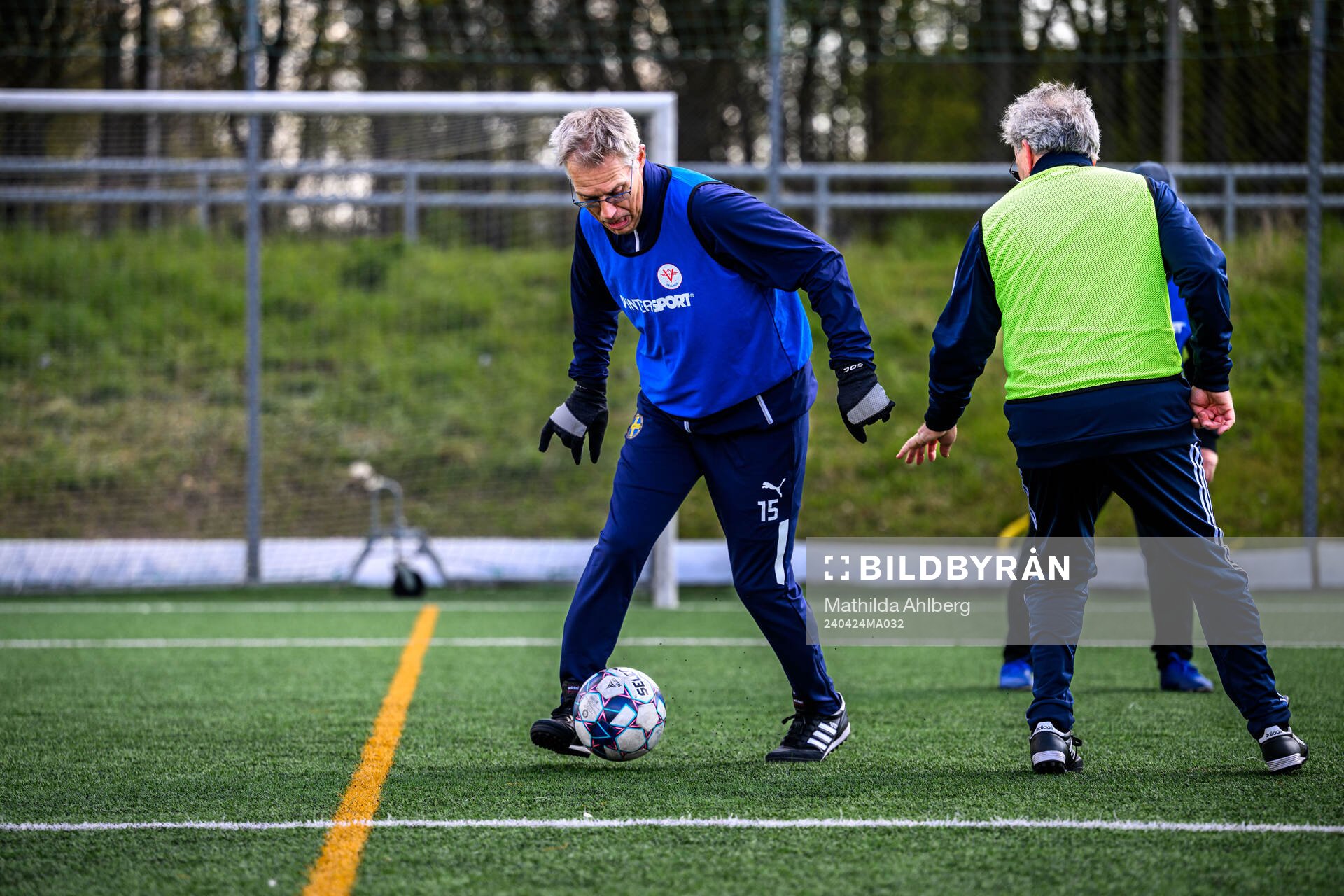 Torsten Dahlin under en träning i gåfotboll den 24 april 2024 i Vellinge. 