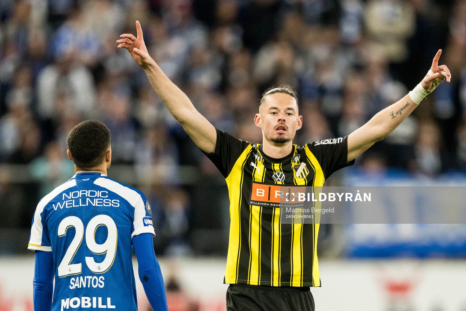 IFK Göteborgs Thomas Santos deppar och Häckens Amor