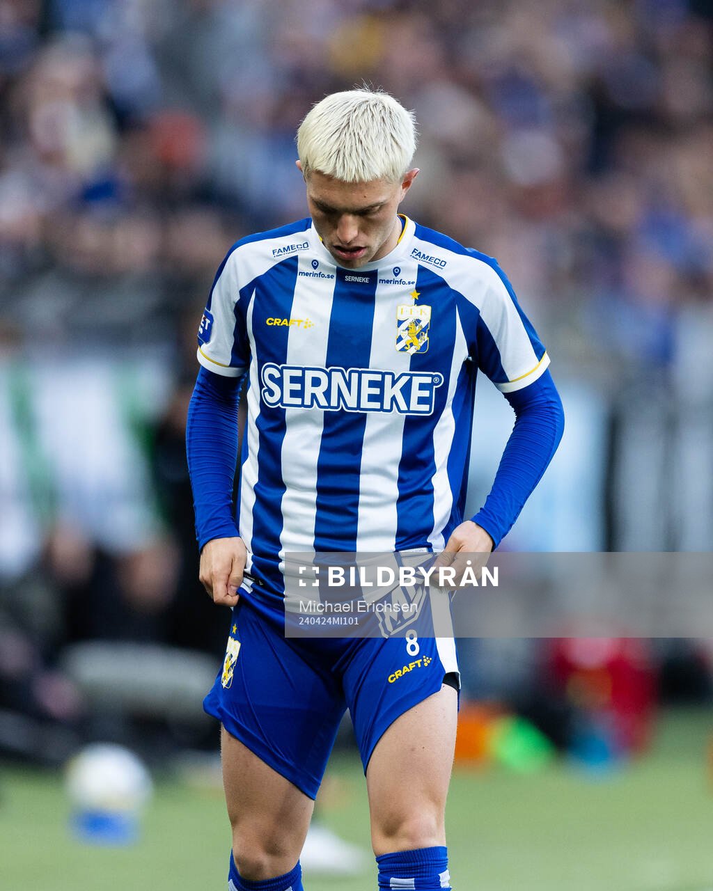 IFK Göteborgs Andreas Pyndt under fotbollsmatchen i Allsvenskan mellan IFK Göteborg och Häcken den 24 april 2024 i Göteborg. 