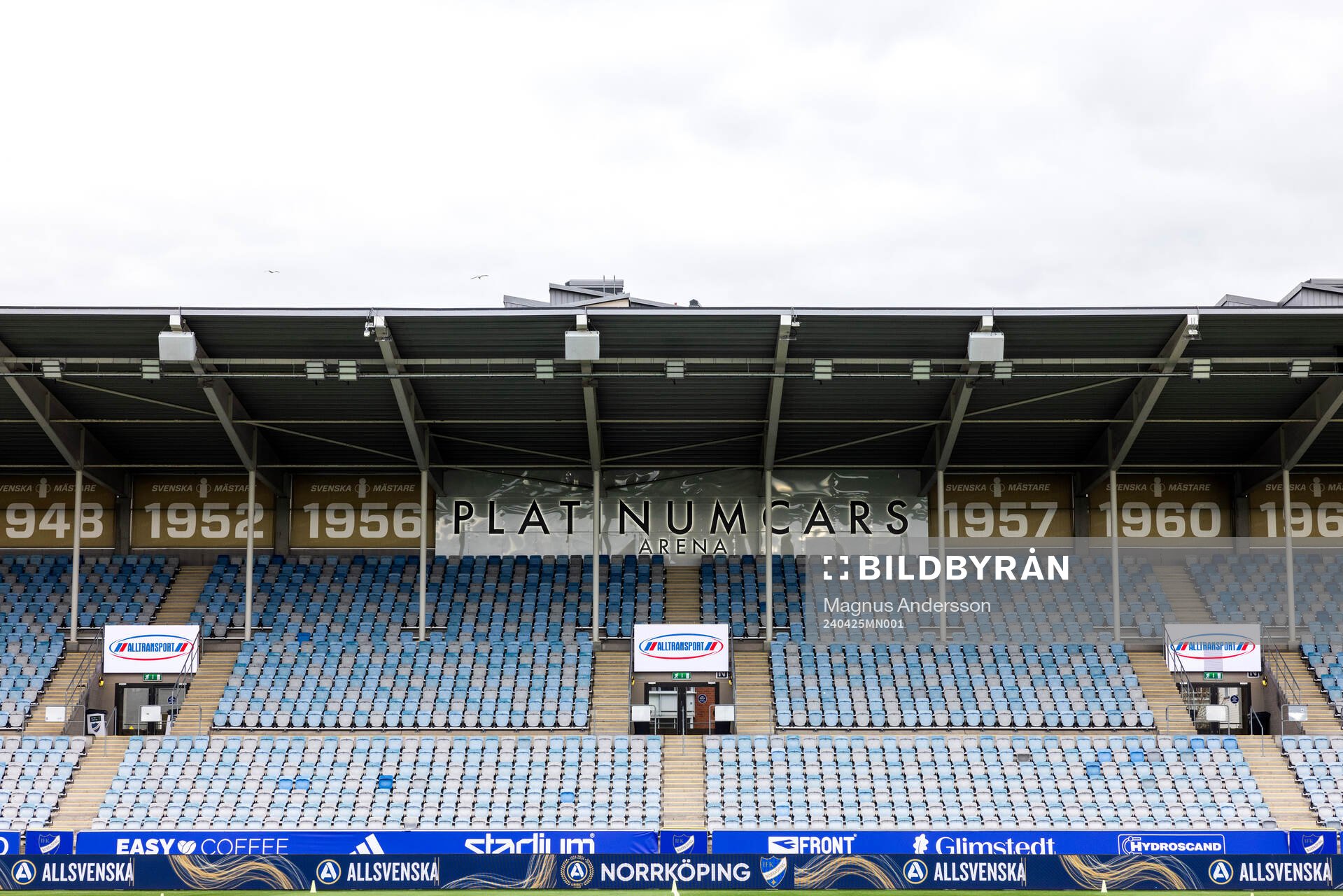 Platinumcars Arena inför fotbollsmatchen i Allsvenskan mellan IFK Norrköping och Elfsborg den 25 april 2024 i Norrköping. 
