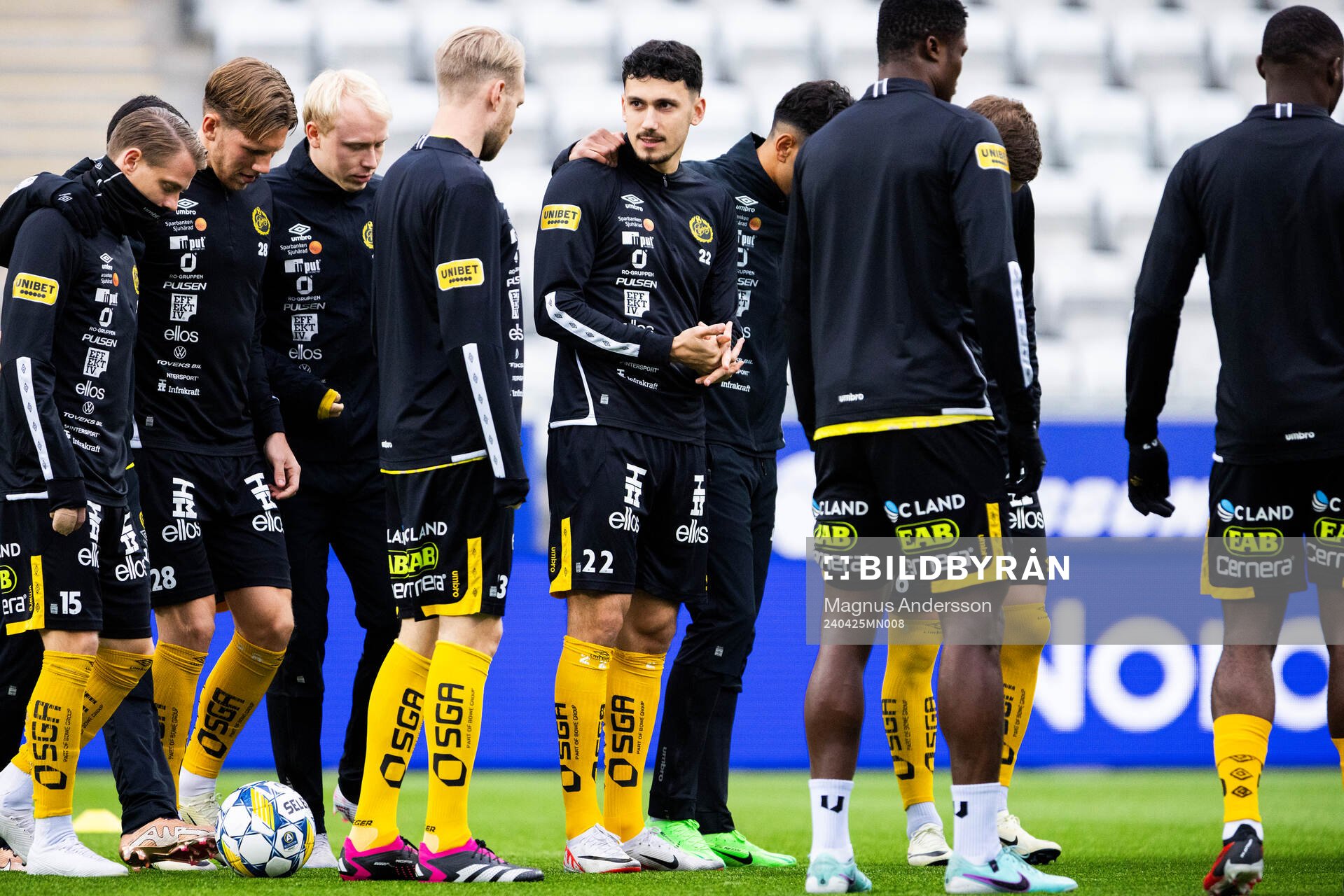Elfsborgs Dion Krasniqi på uppvärmningen