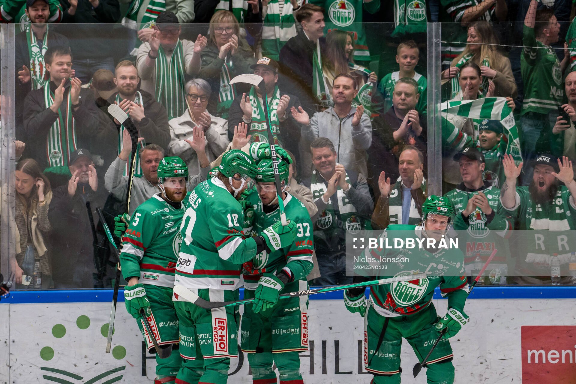 Rögles Ludvig Claesson, Rodrigo Abols, Albin Sundsvik och