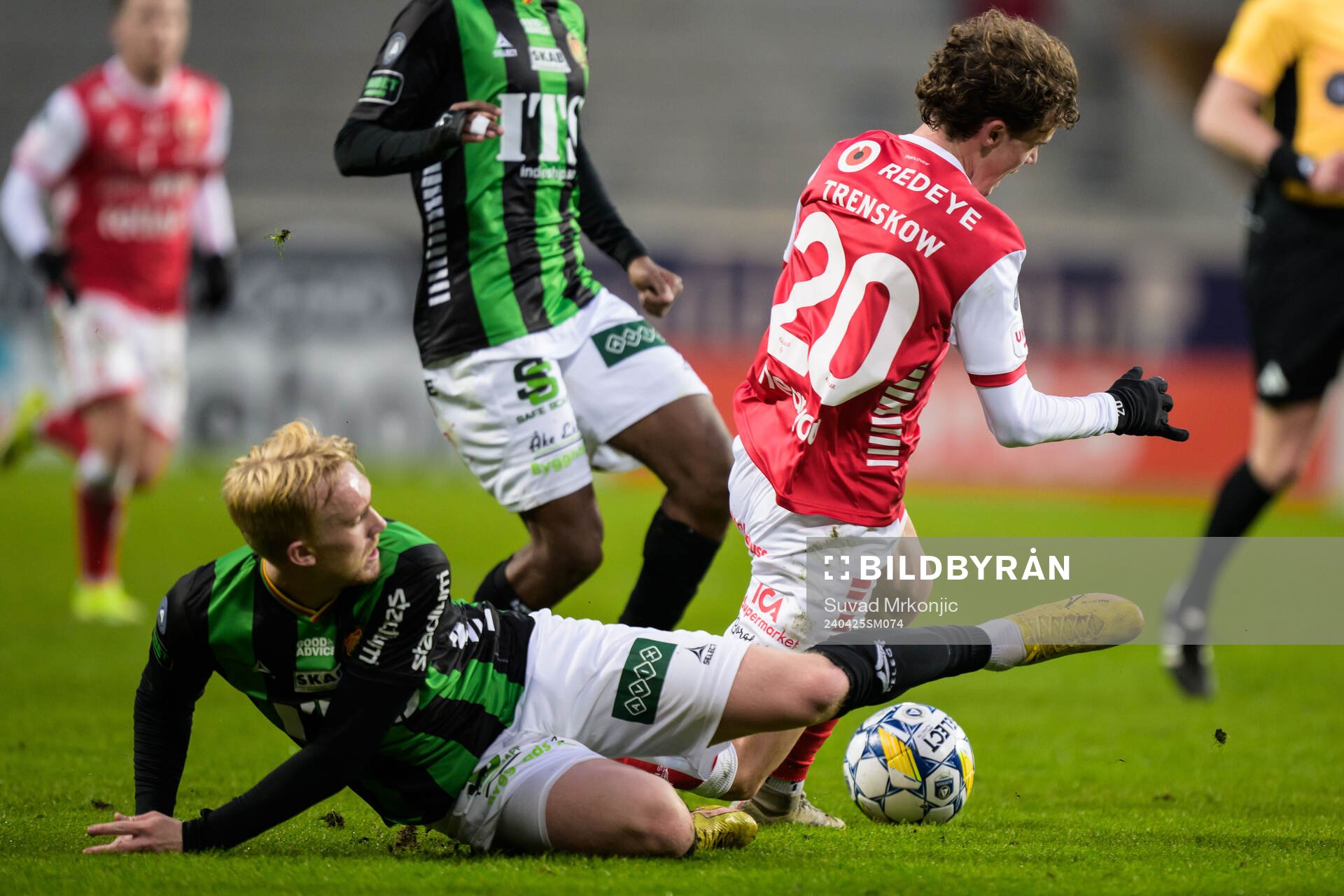 GAISs Robin Wendin Thomasson under fotbollsmatchen i Allsvenskan mellan Kalmar och GAIS den 25 april 2024 i Kalmar. 