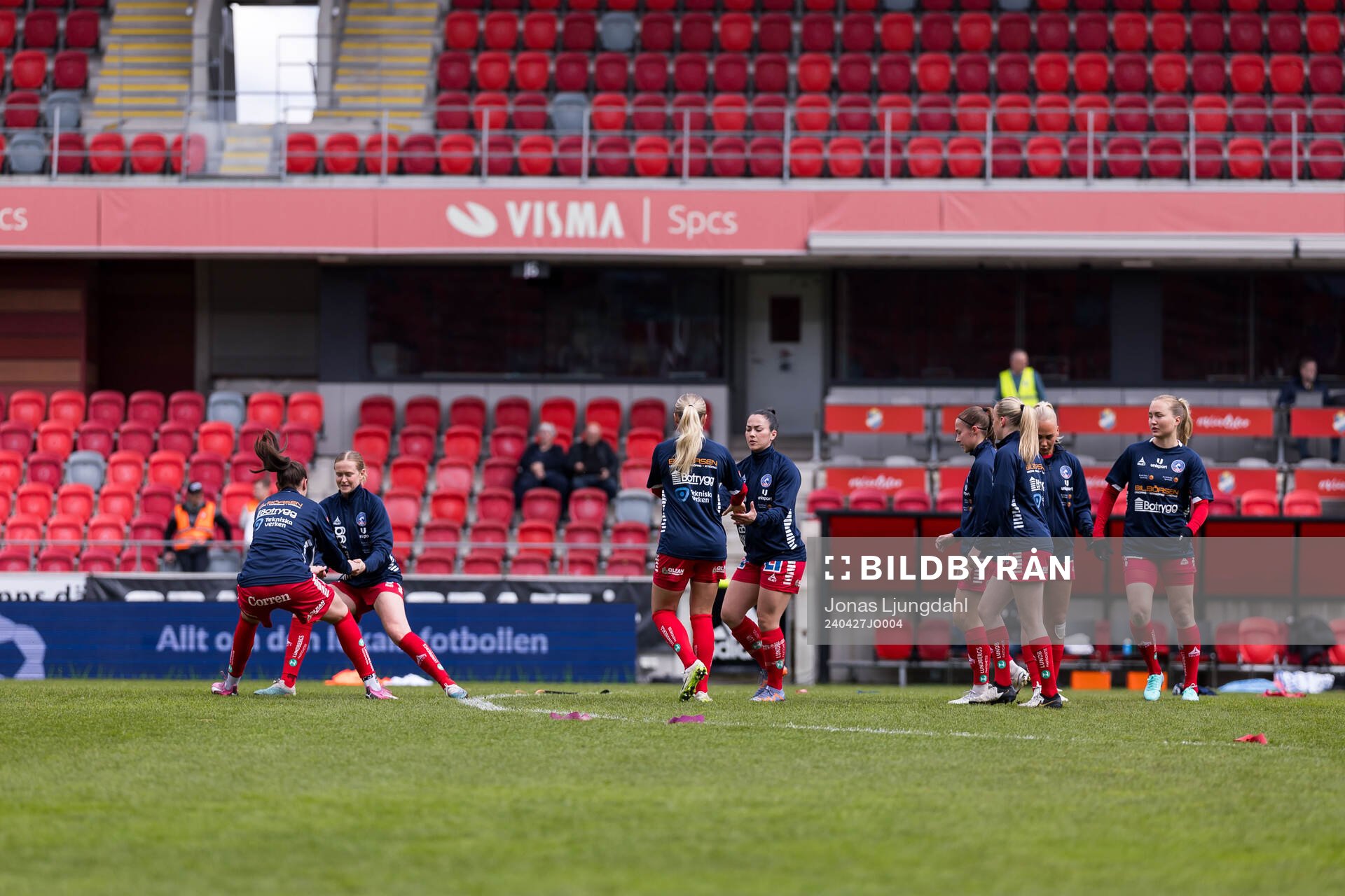 Linköpings spelare värmer upp