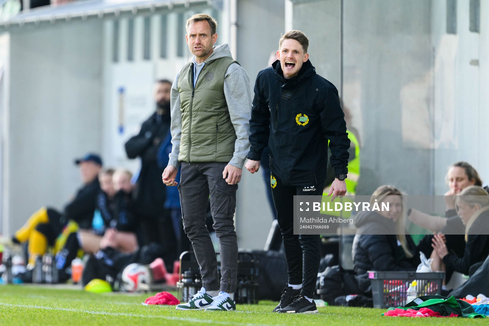 Hammarbys tränare Martin Sjögren och assisterande