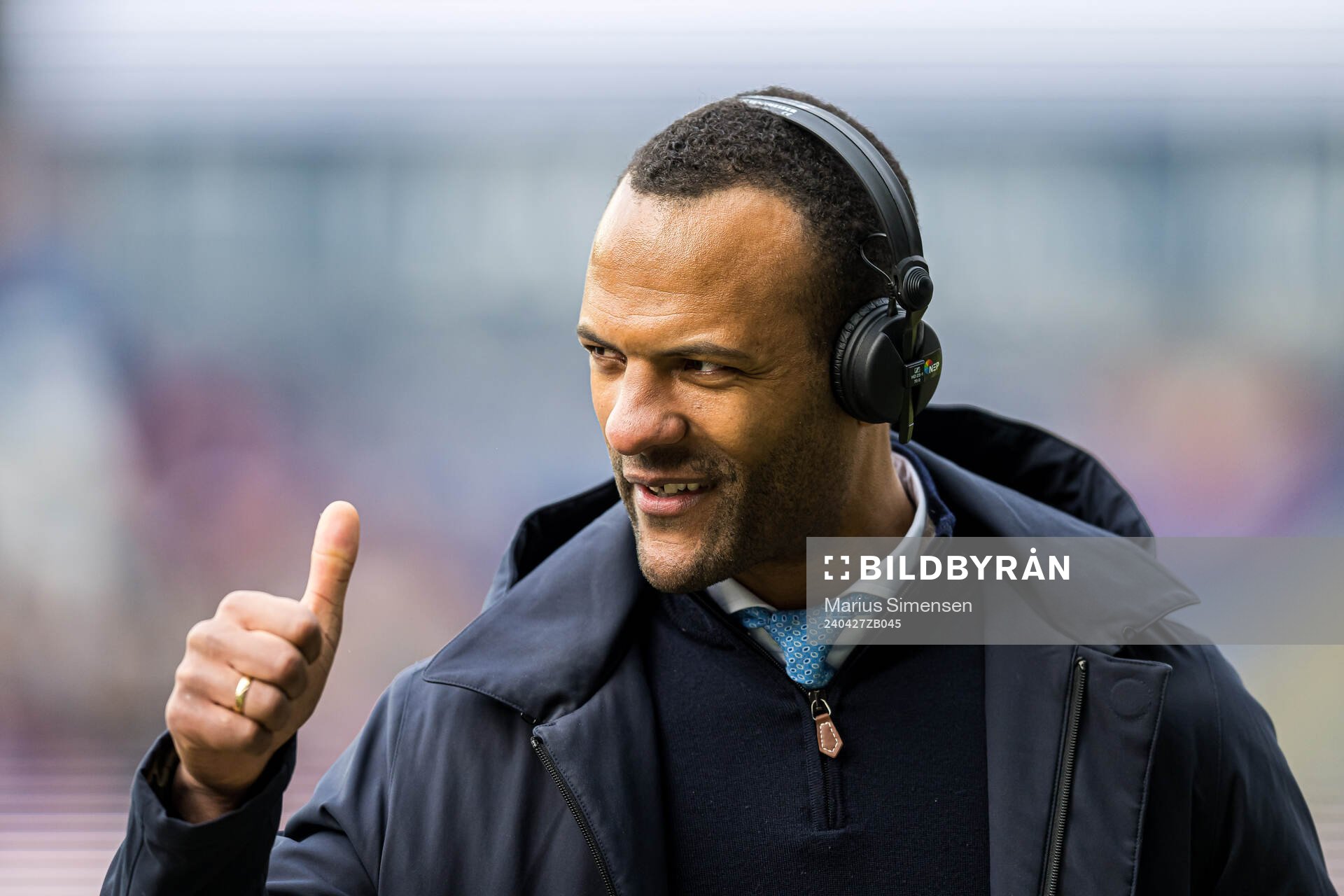 Yaw Amankwah of TV 2 ahead of the Eliteserien match between Rosenborg and Bodø/Glimt on April 27, 2024 in Trondheim. 