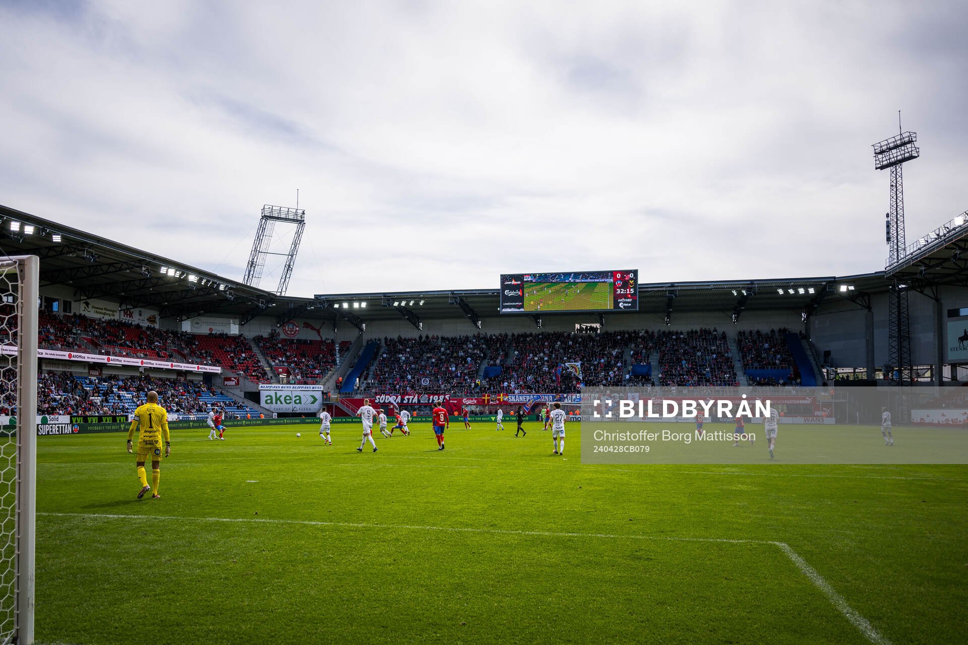 Olympia interiör under fotbollsmatchen i Superettan mellan Helsingborg och Östersund den 28 april 2024 i Helsingborg. 