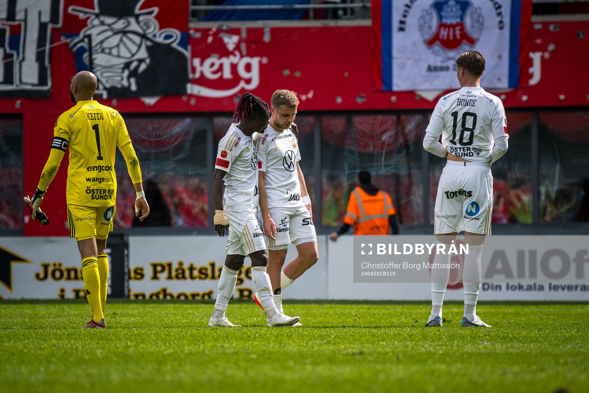 Östersunds Aly Keita, Mykola Musolitin, Yannick Armel
