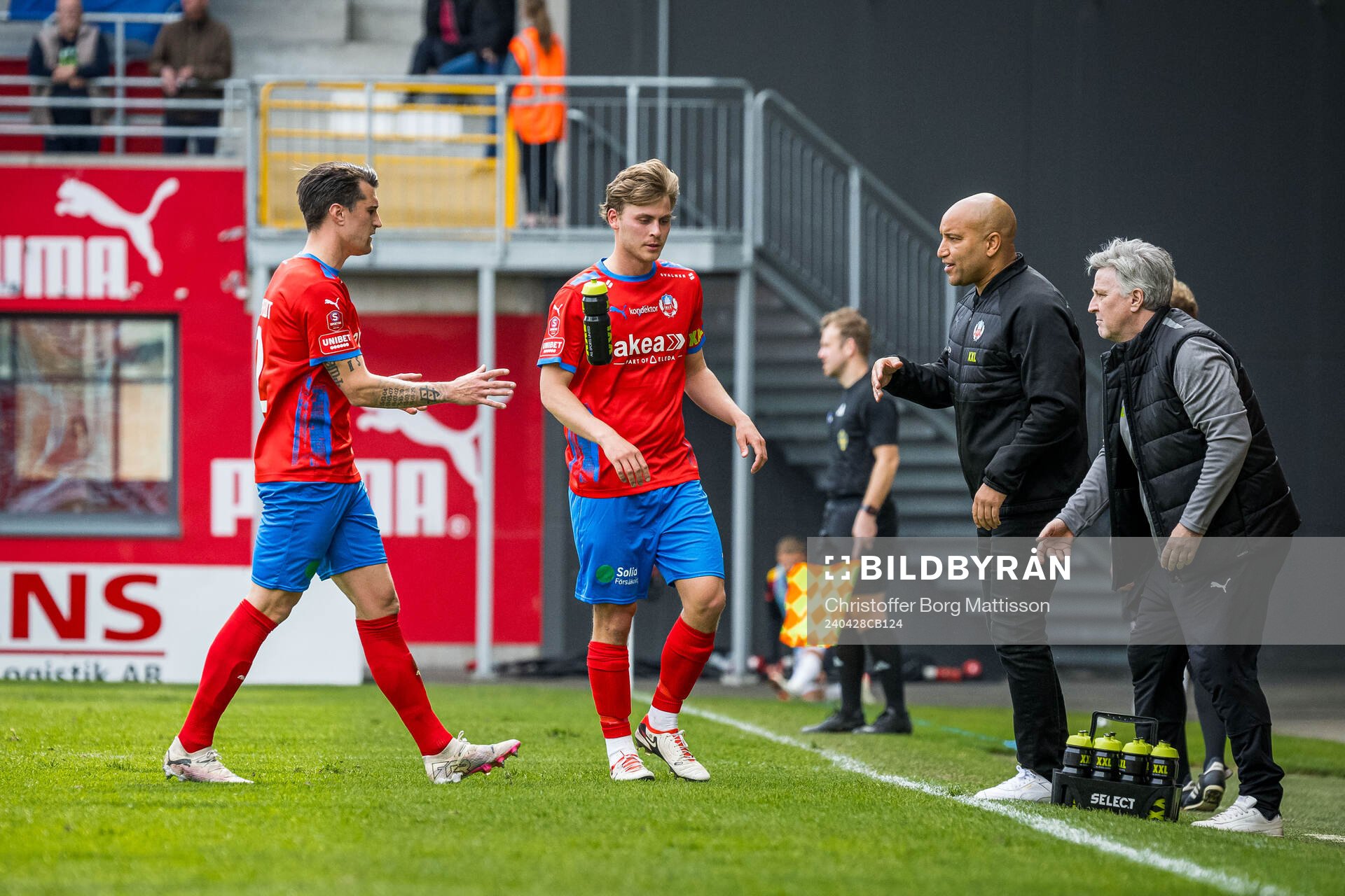Helsingborgs Jon Birkfeldt, Daniel Bergman och tränare