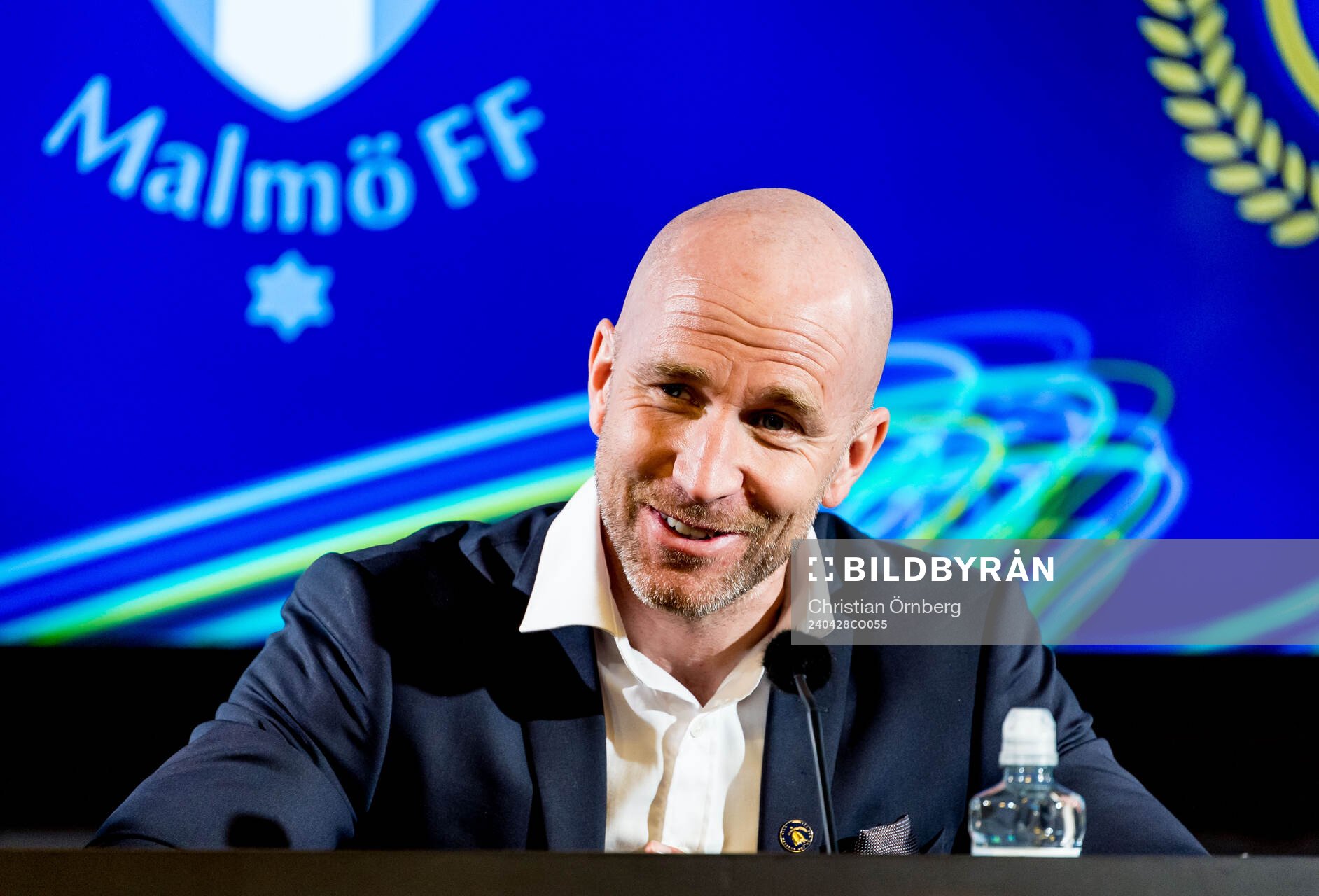 Malmö FFs tränare Henrik Rydström på en presskonferens