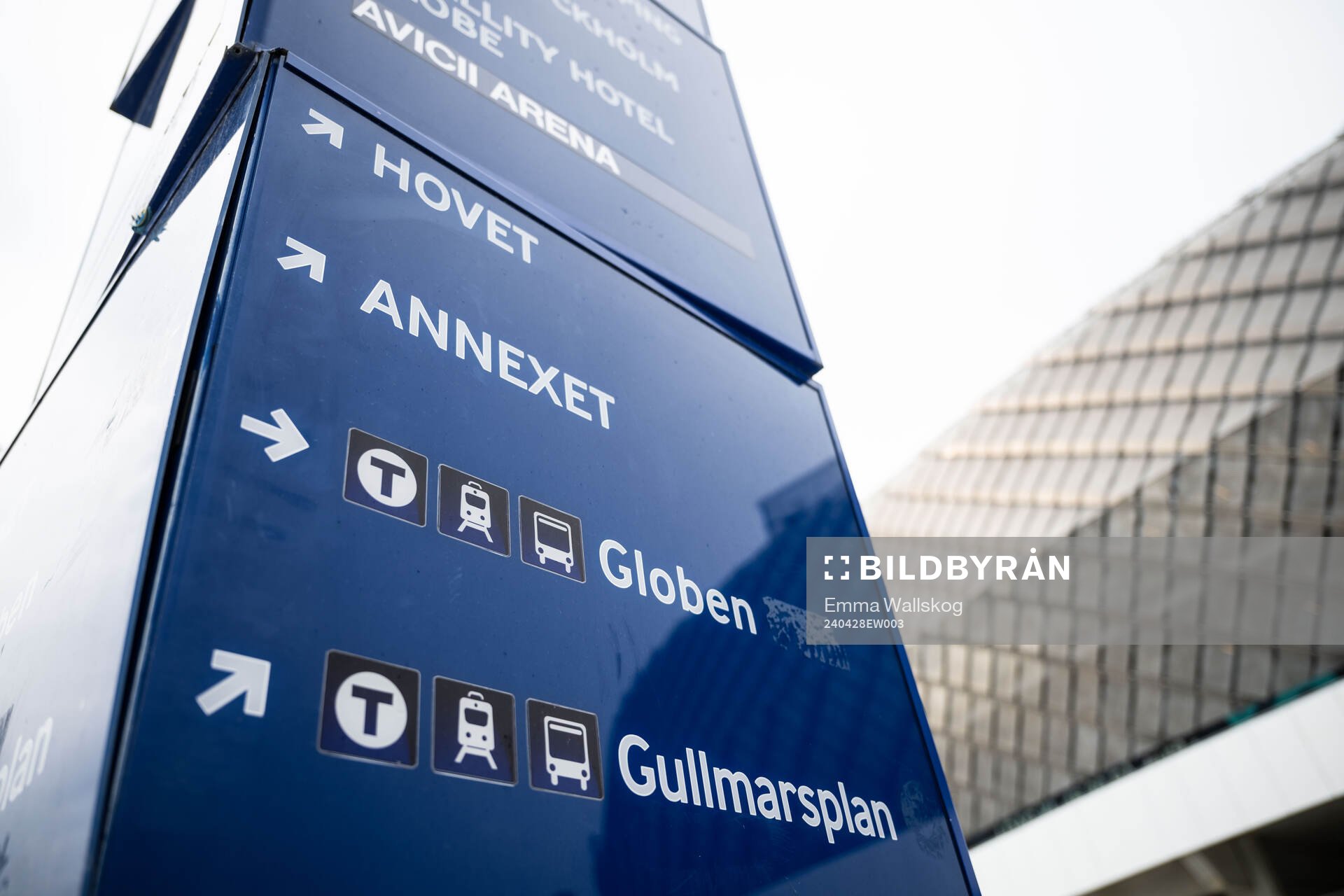 Exteriör vy av Tele2 Arena