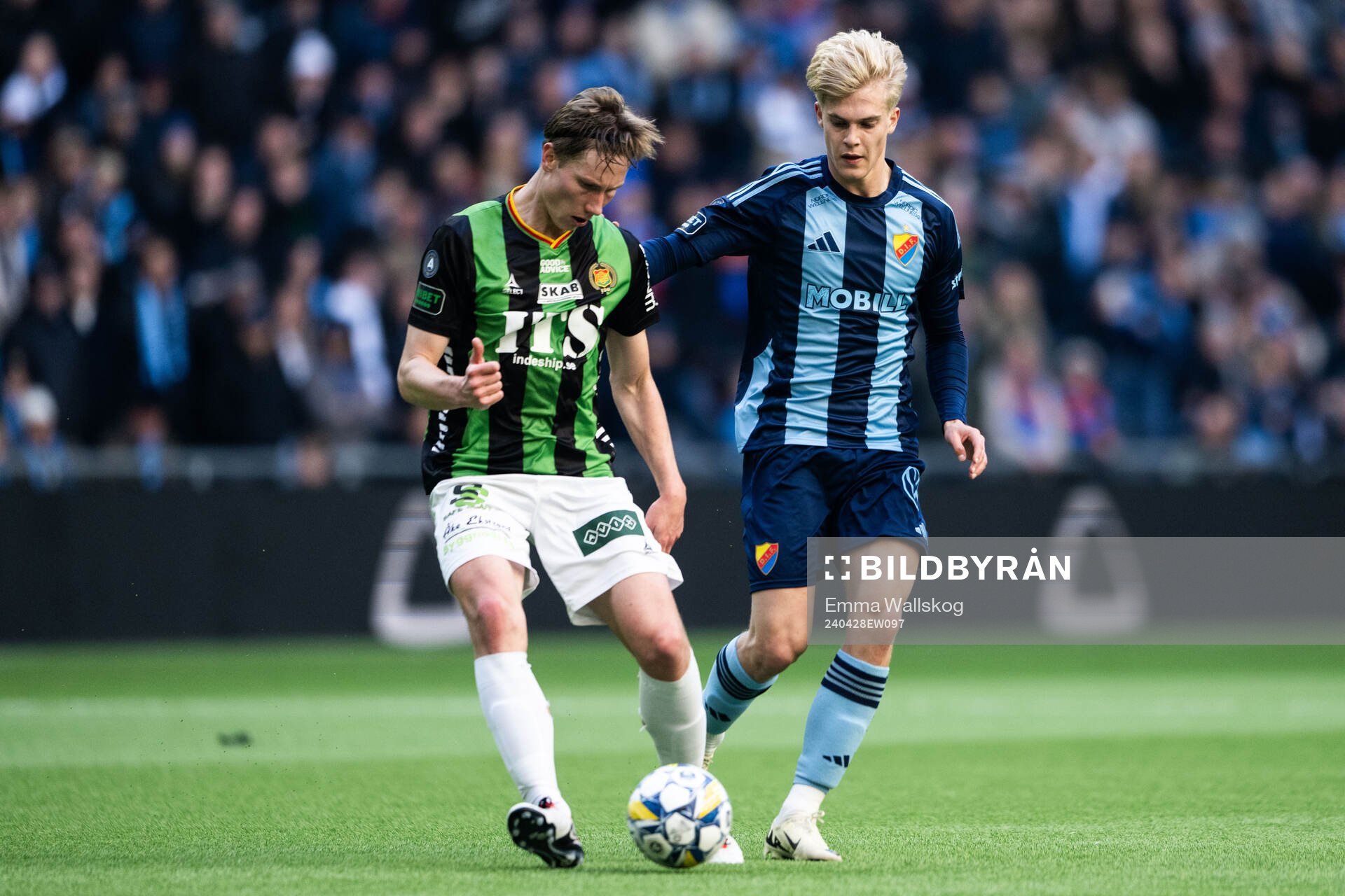 GAIS Robin Frej och Djurgårdens Lucas Bergvall