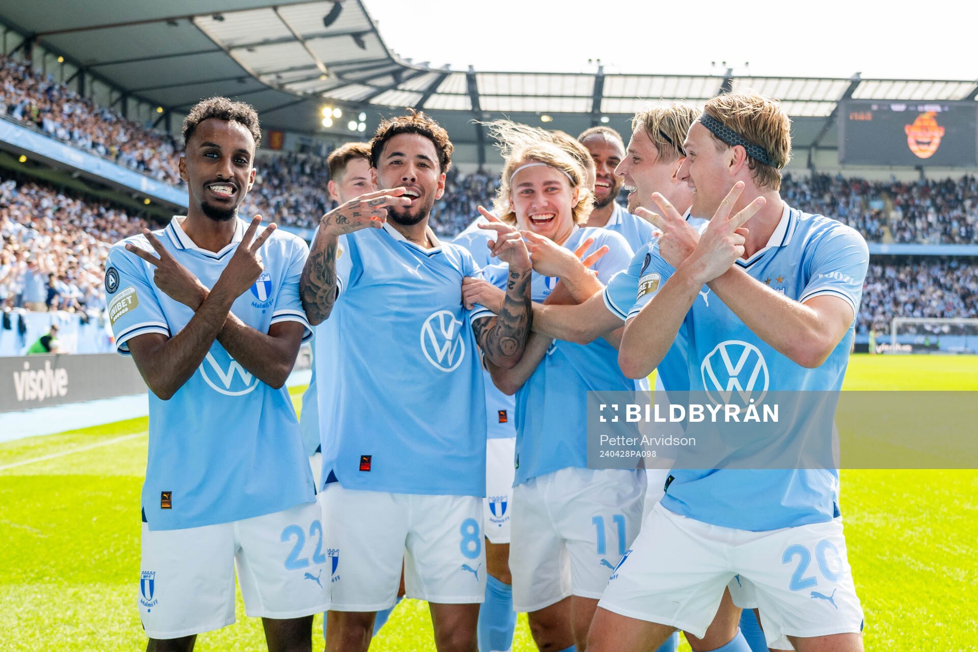 Malmö FFs Taha Ali , Sergio Pena och Sebastian Nanasi