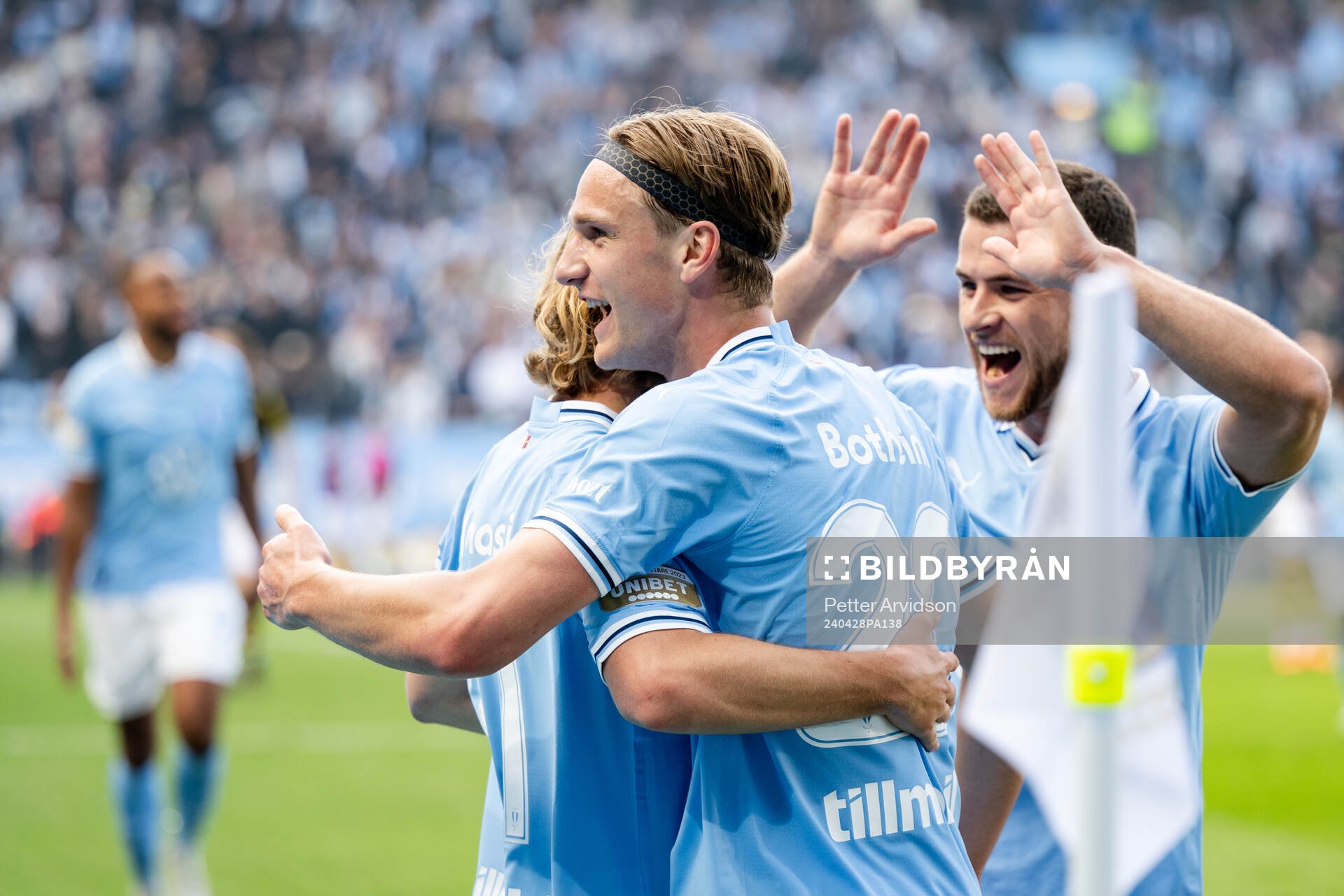 Malmö FFs Sebastian Nanasi , Erik Botheim och Gabriel