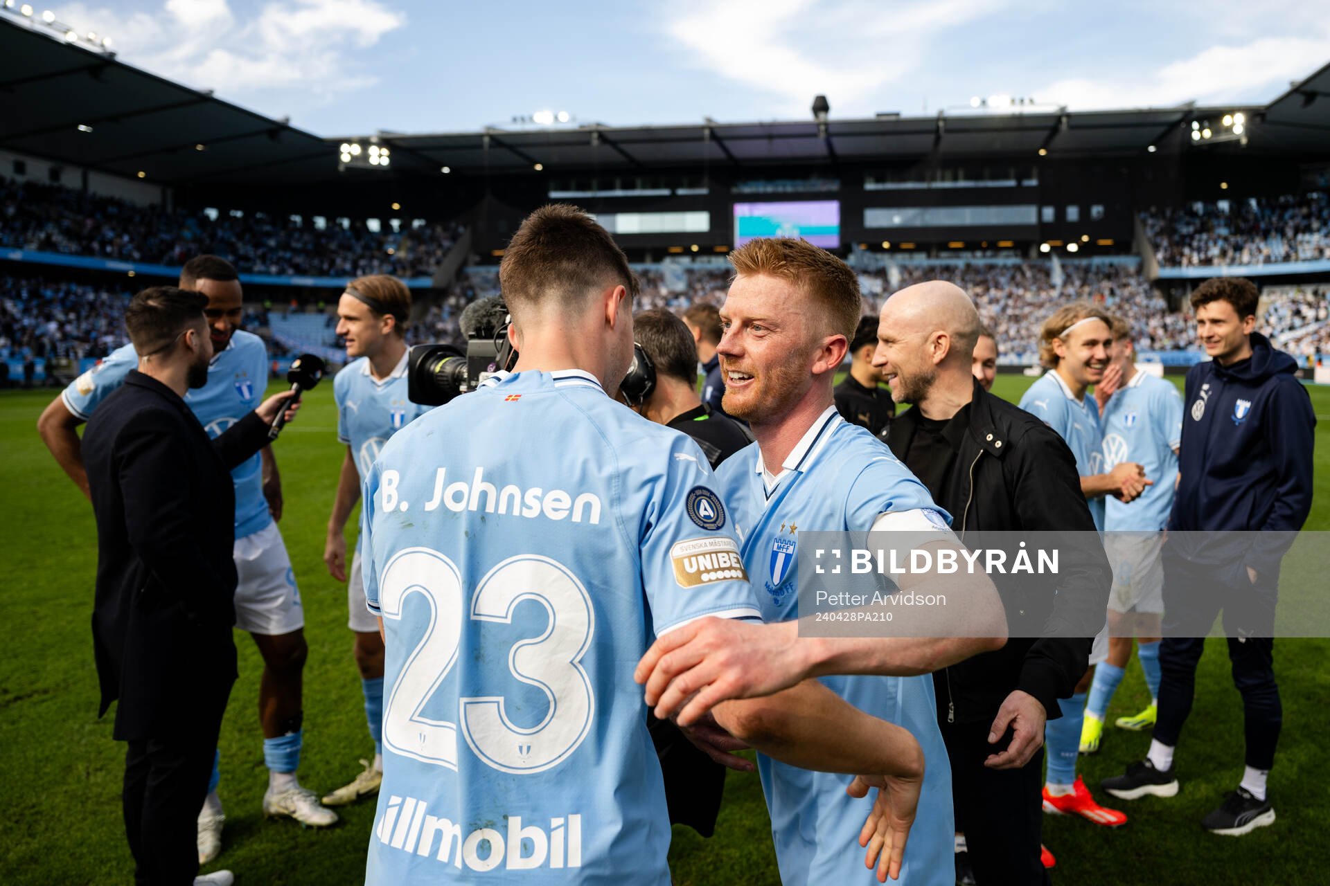 Malmö FFs Lasse Berg Johnsen och Anders Christiansen jublar