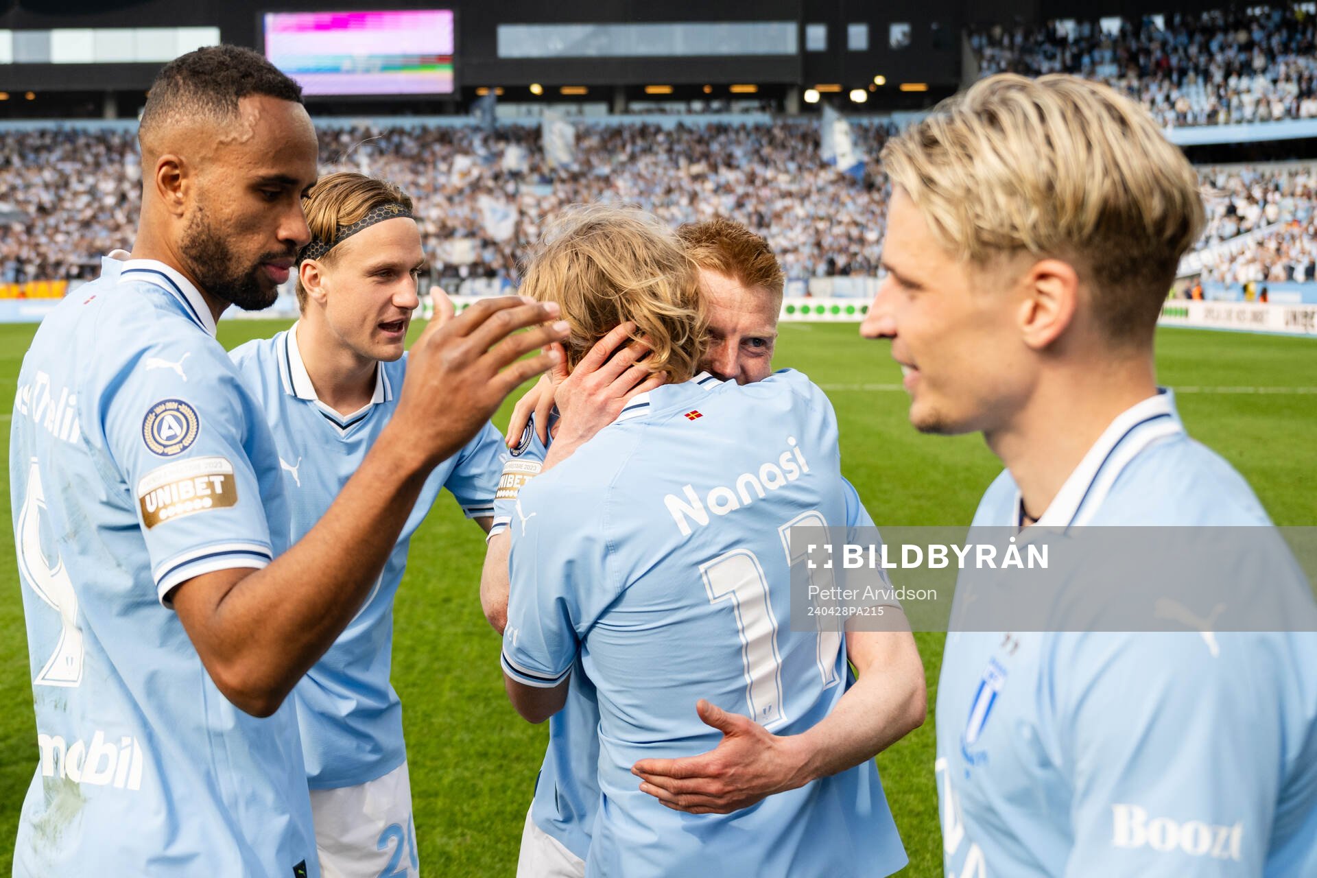 Malmö FFs Isaac Kiese Thelin ,Erik Botheim , Anders