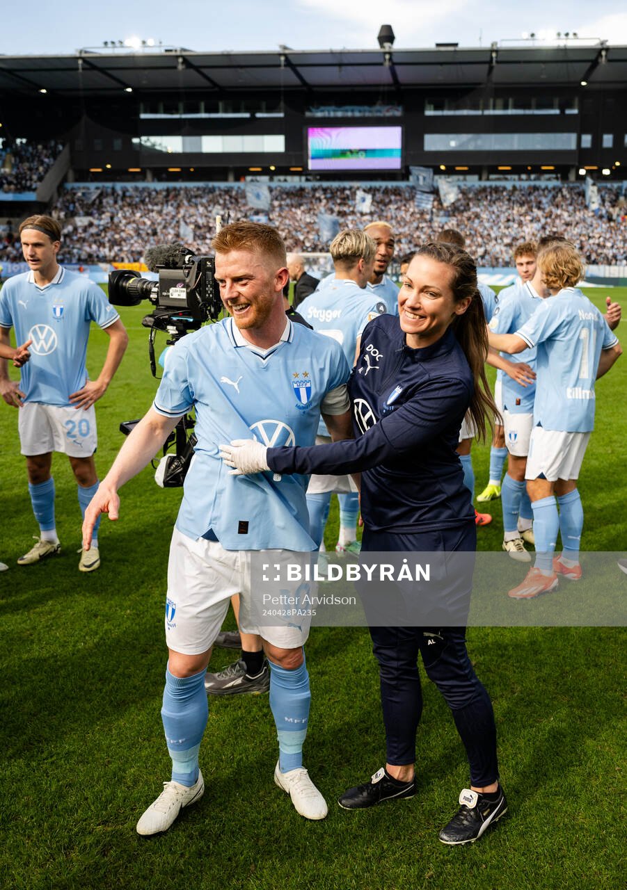 Malmö FFs Anders Christiansen och läkare Amanda Lahti