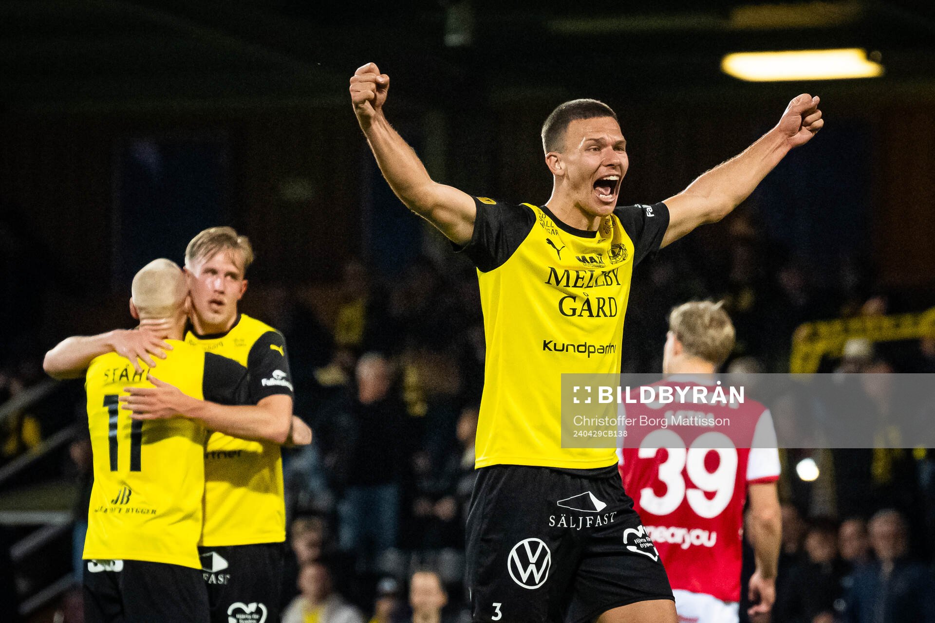 Mjällbys Adam Ståhl, Herman Johansson och Arvid Brorsson