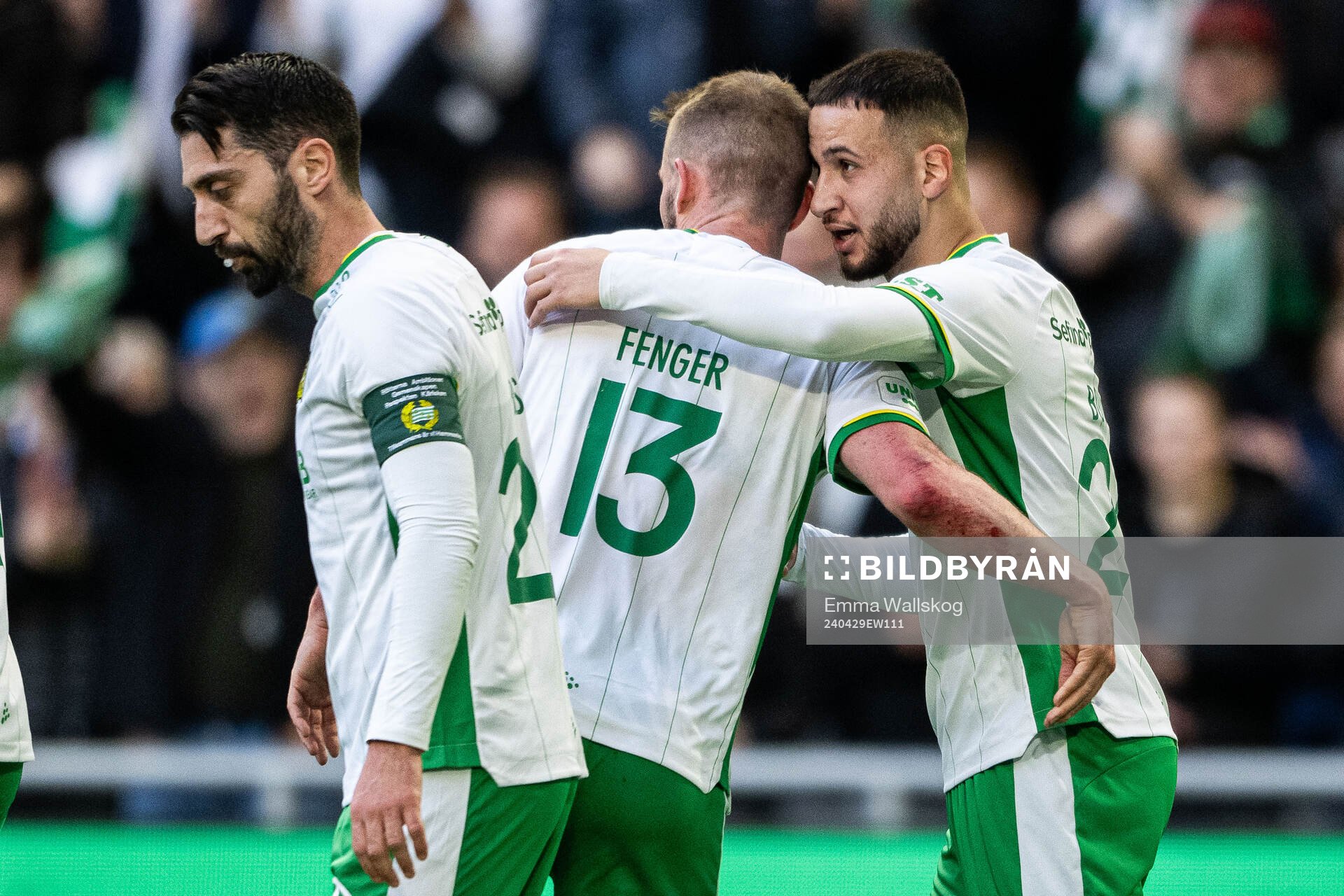 Hammarbys Abdelrahman Boudah Saidi jublar med Mads Fenger