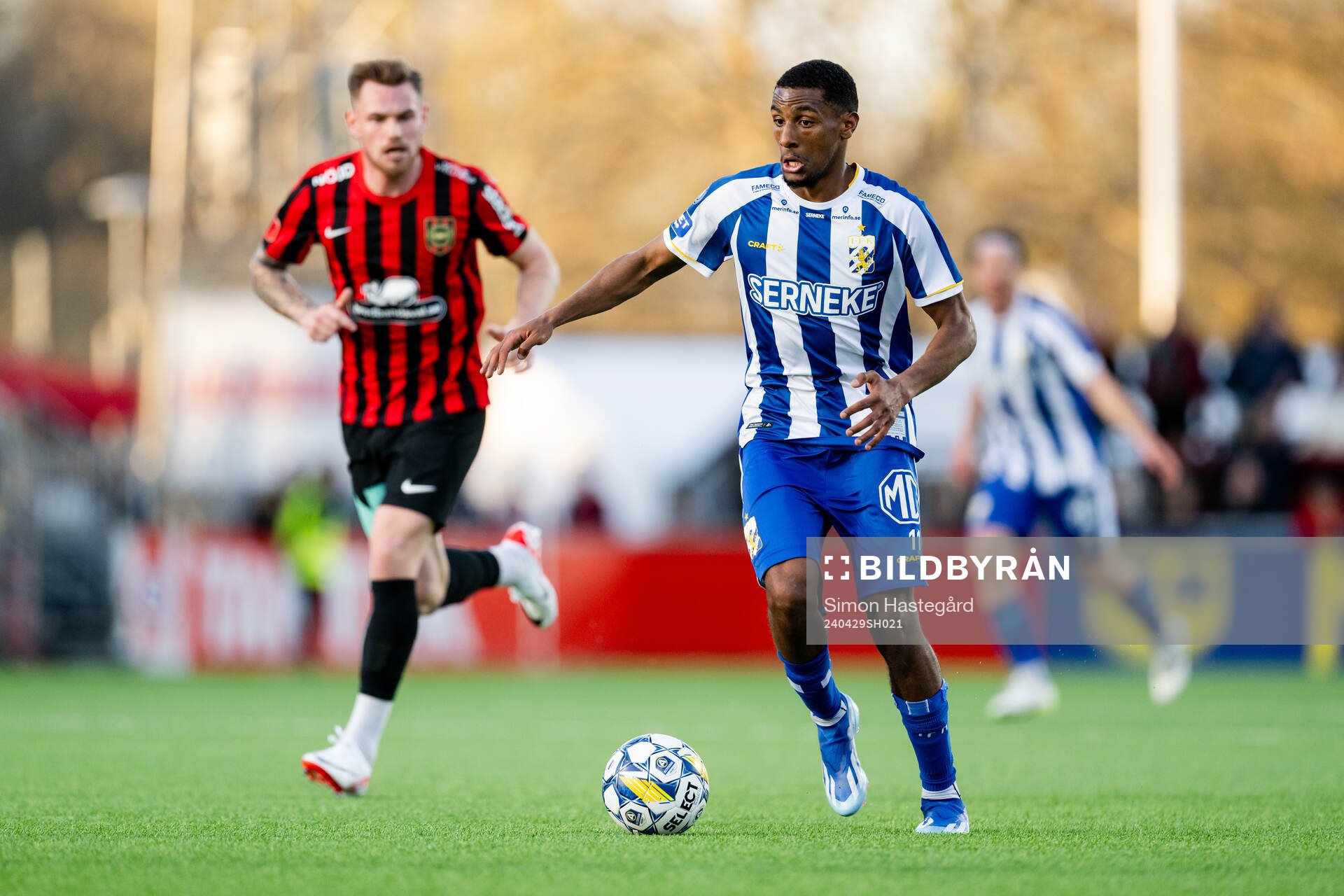 IFK Göteborgs Paulos Abraham under fotbollsmatchen i Allsvenskan mellan Brommapojkarna och IFK Göteborg den 29 april 2024 i Stockholm.