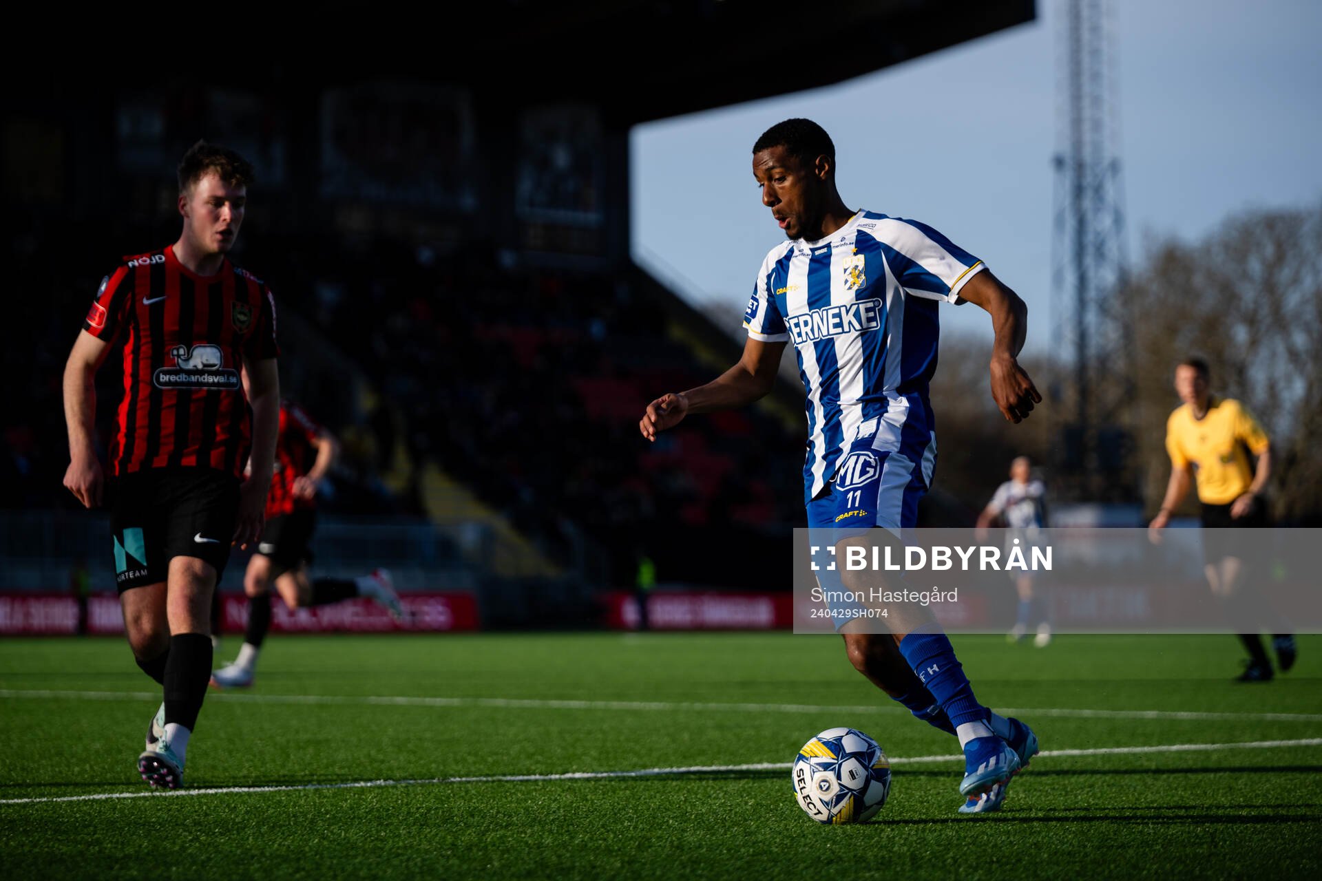 IFK Göteborgs Paulos Abraham under fotbollsmatchen i Allsvenskan mellan Brommapojkarna och IFK Göteborg den 29 april 2024 i Stockholm.
