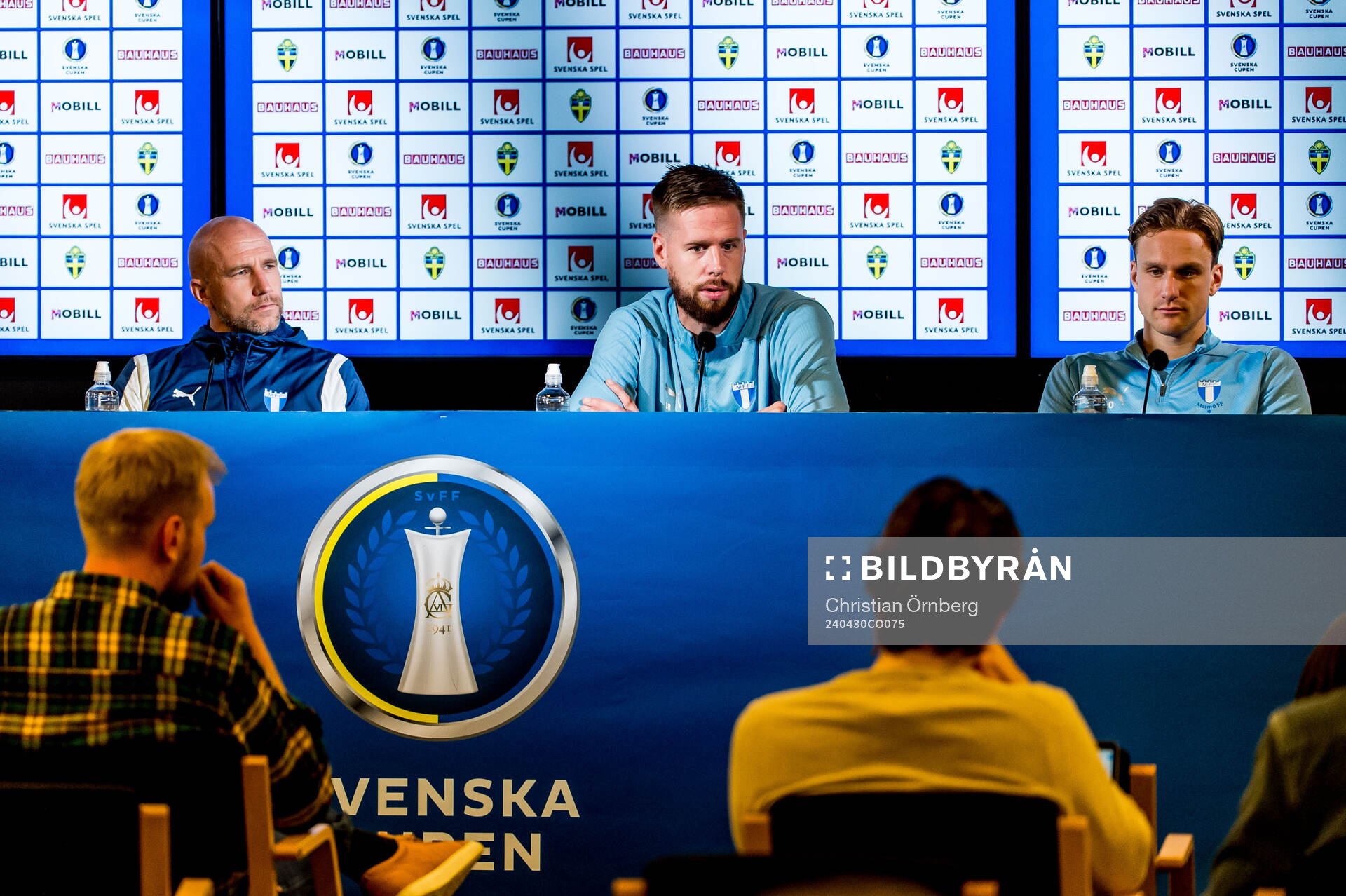 Malmö FFs tränare Henrik Rydström, Pontus Jansson och