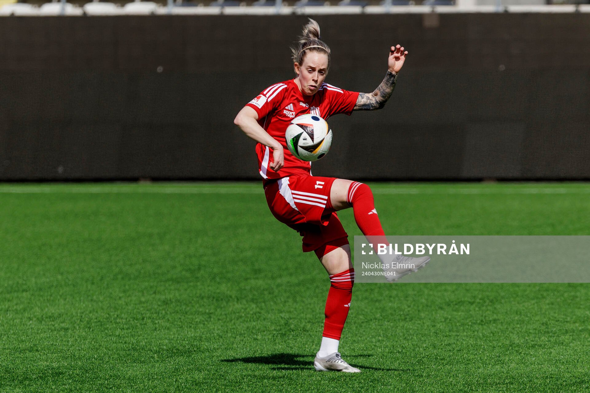 Cecilia Edlund under en träning med Piteå den 30 april 2024 i Göteborg. 