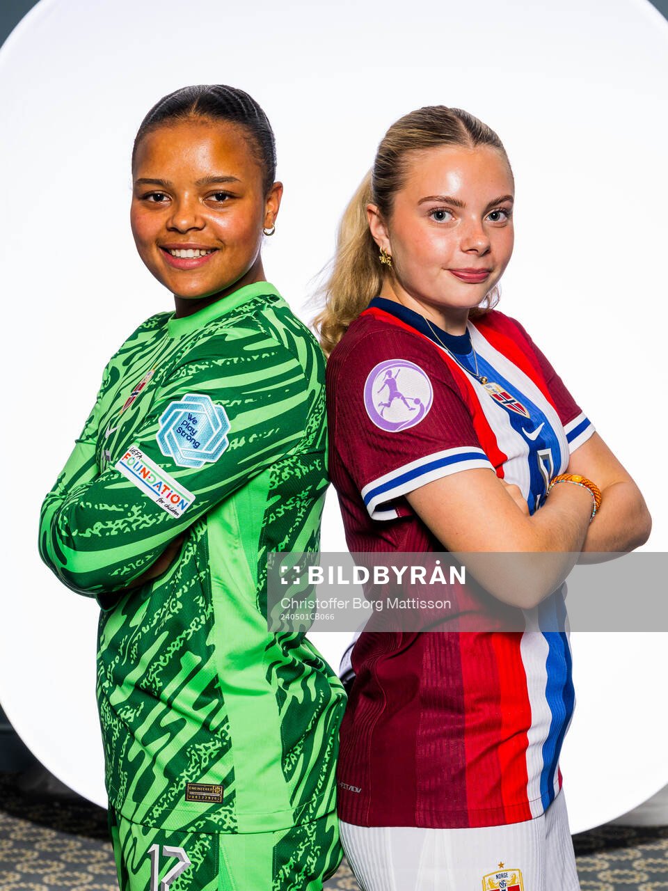 Goalkeeper Maria Kroken and Christina Herseth of the