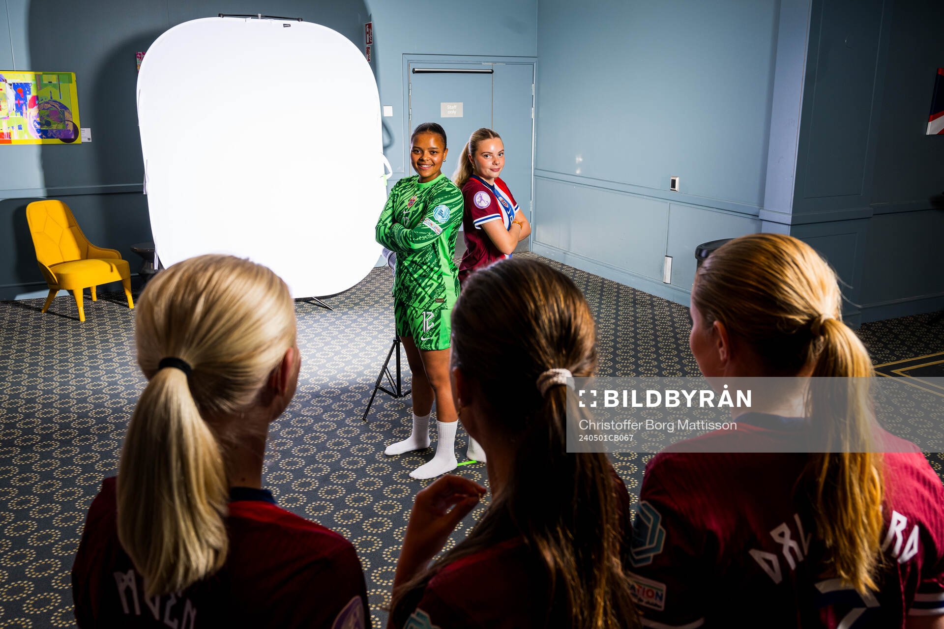 Goalkeeper Maria Kroken and Christina Herseth of the