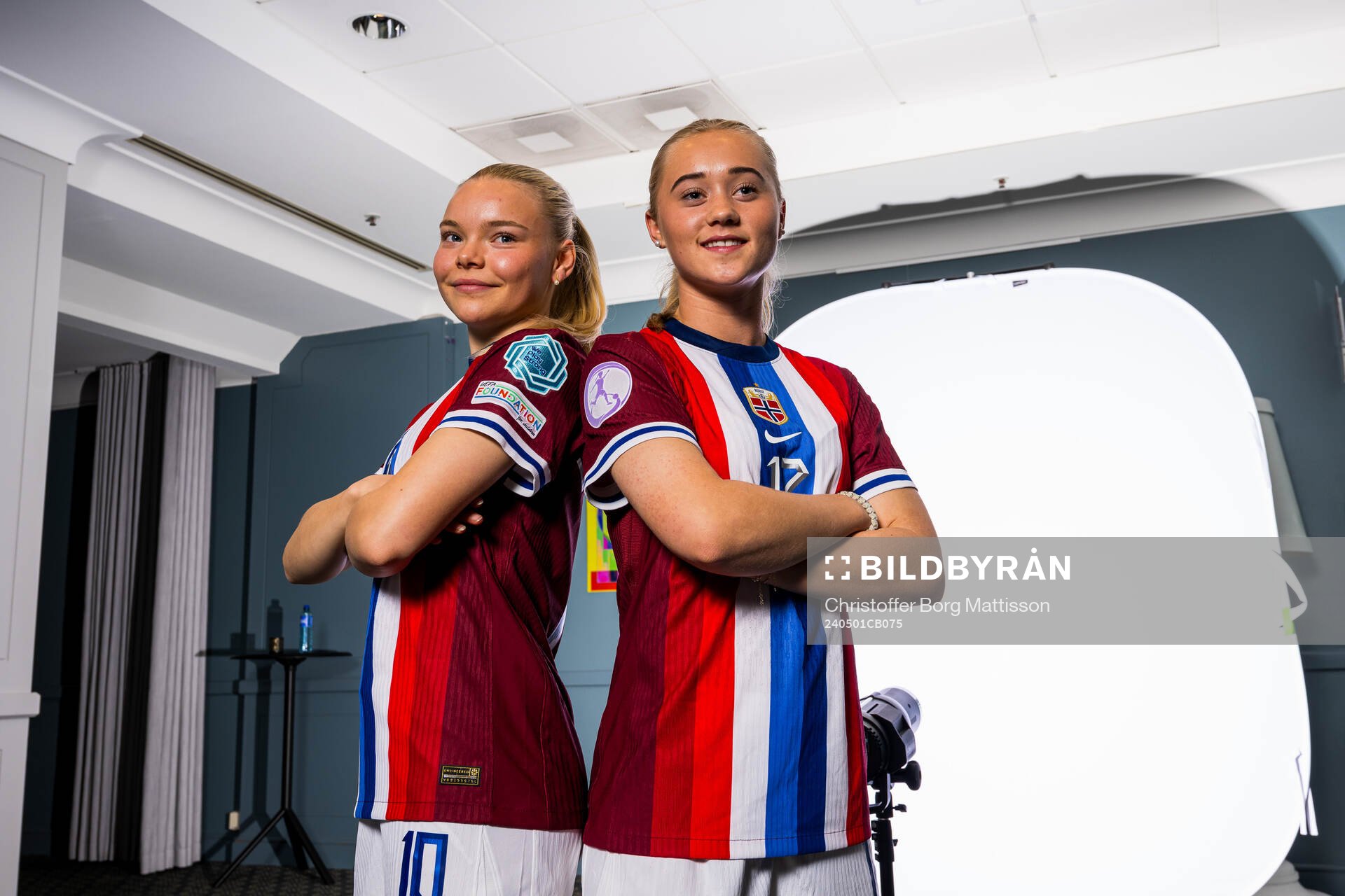 Anny Kerim-Lindland and Tomine Enger of the Norwegian U17