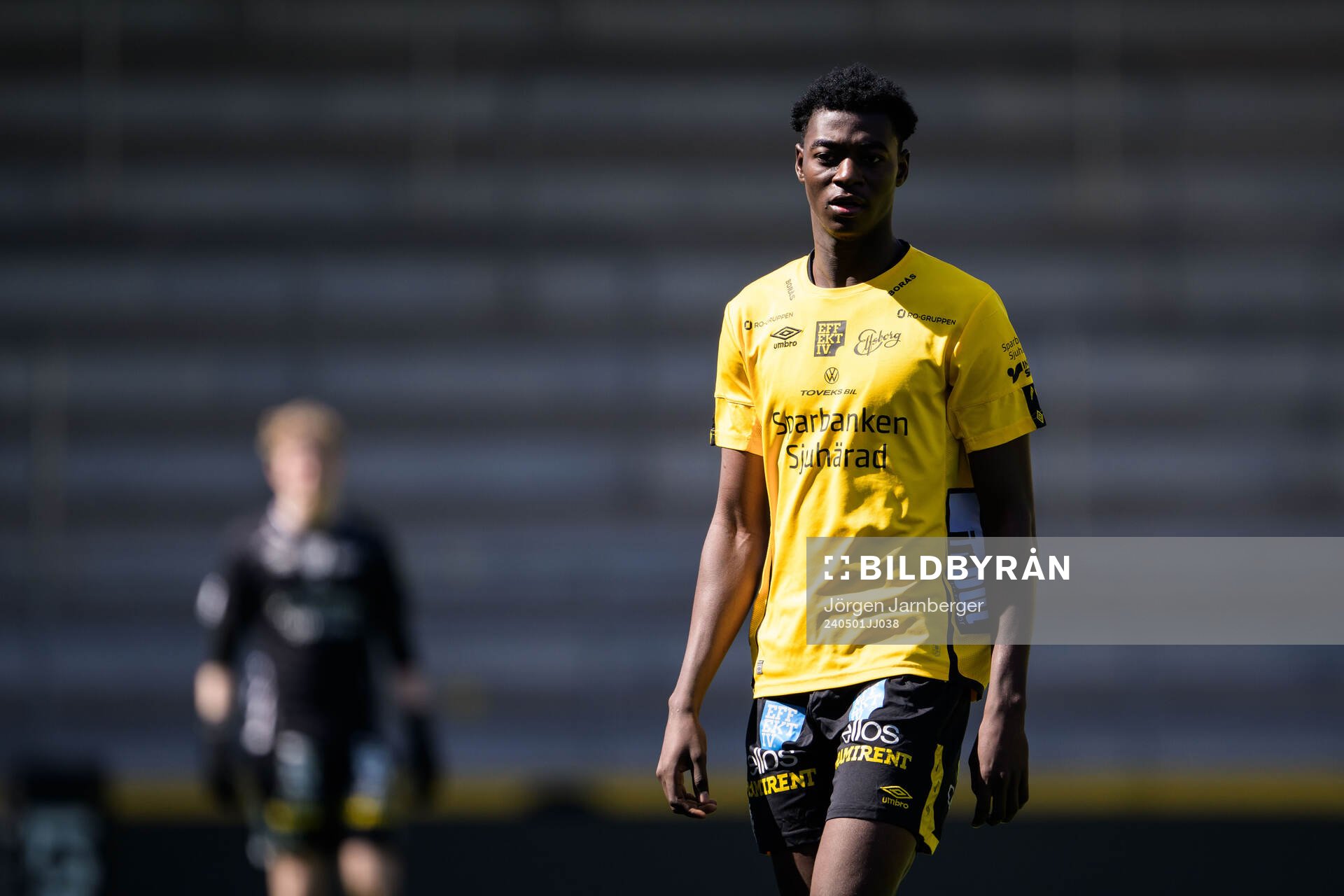 Elfsborgs Mohammed Rufai under fotbollsmatchen i P19 Superettan Södra mellan Elfsborg och Trelleborg den 1 maj 2024 i Borås.