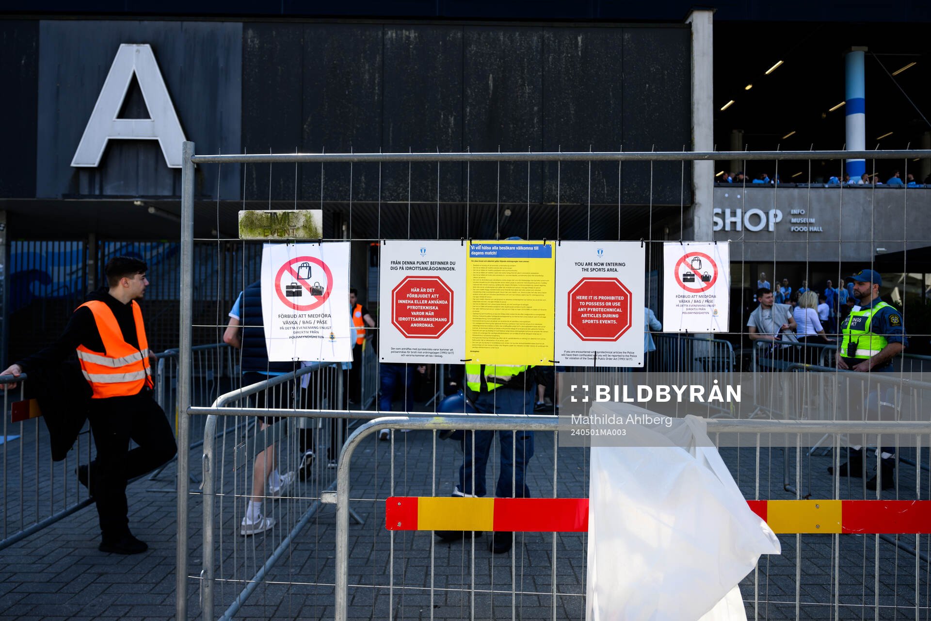 Säkerhetszon utanför arenan