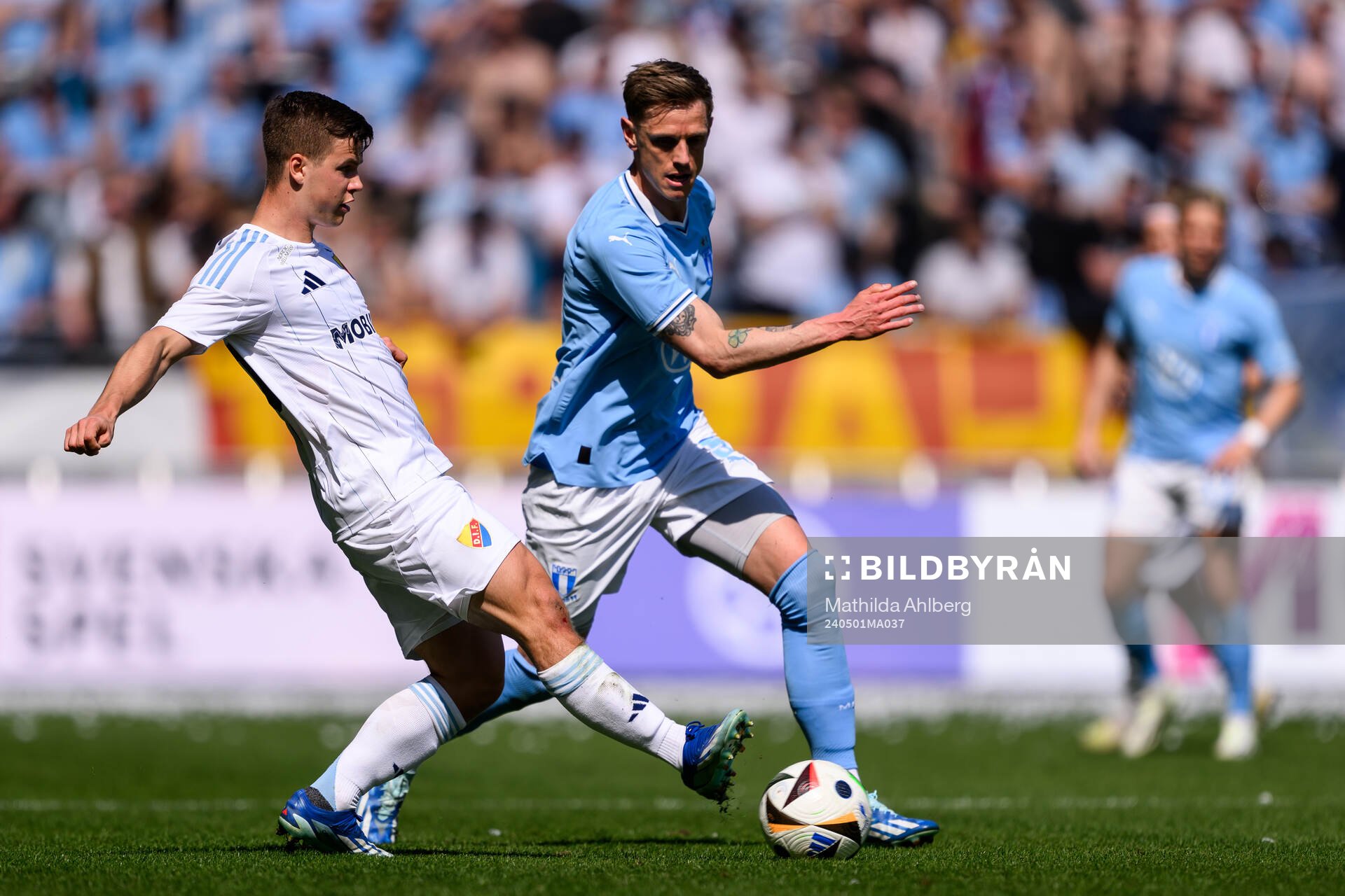 Djurgårdens Samuel Dahl och Malmö FFs Søren Rieks