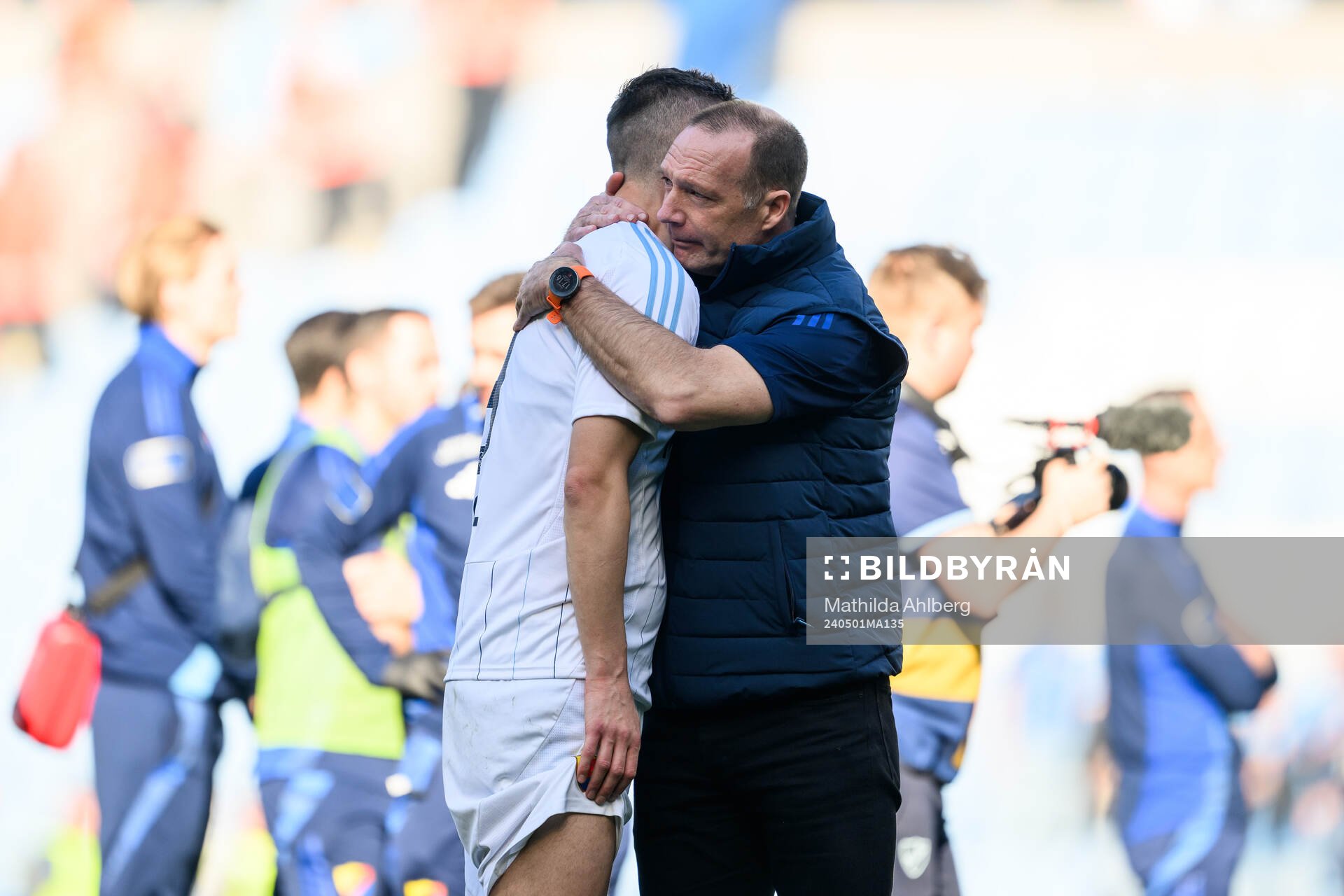 Djurgårdens tränare Kim Bergstrand  och Haris Radetinac