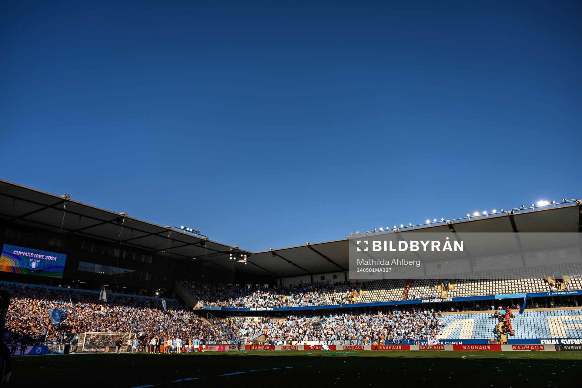 Interiör av Eleda stadion under finalen i Svenska Cupen mellan Malmö FF och Djurgården den 1 maj 2024 i Malmö. 