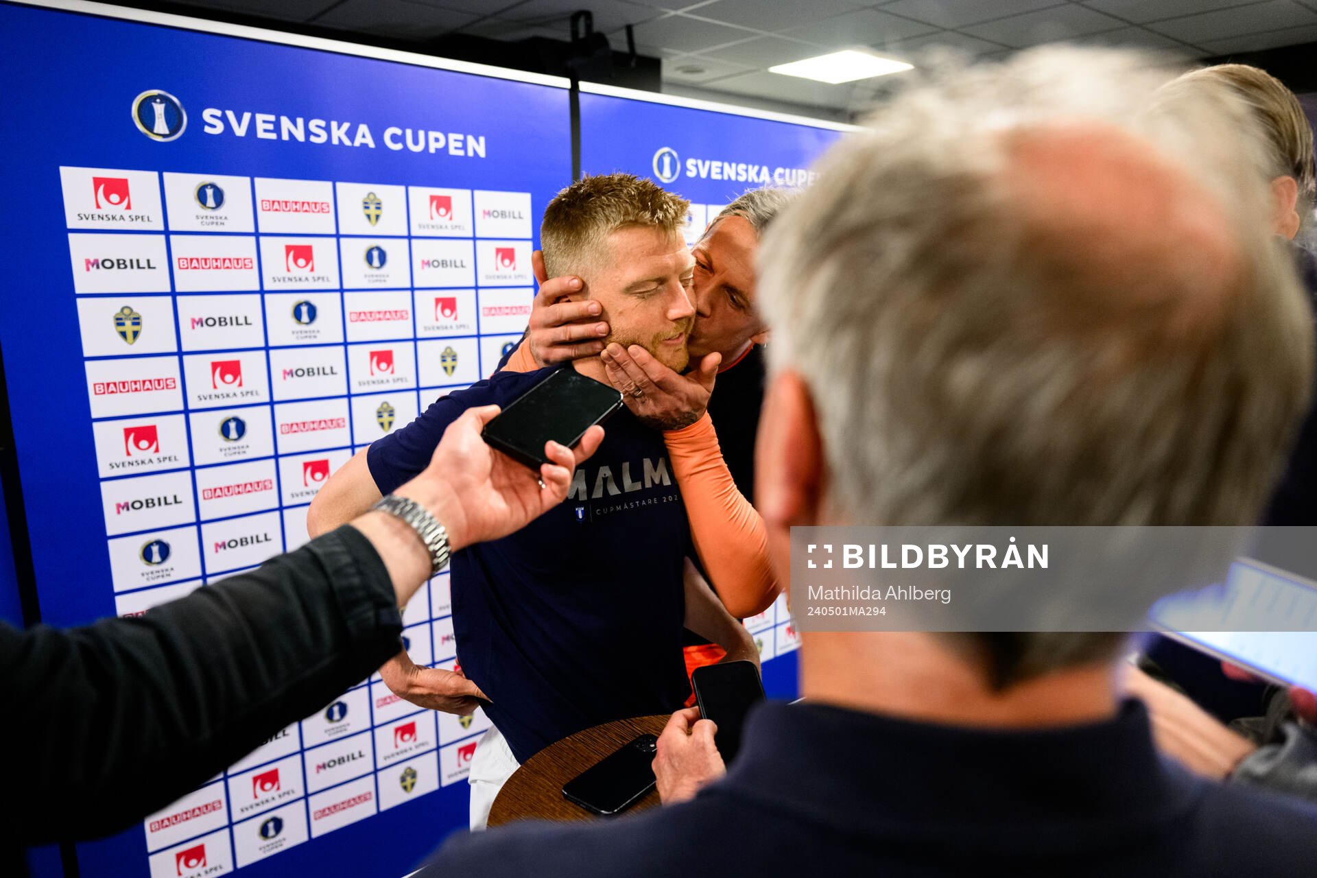 Malmö FFs Anders Christiansen och målvakt Johan Dahlin